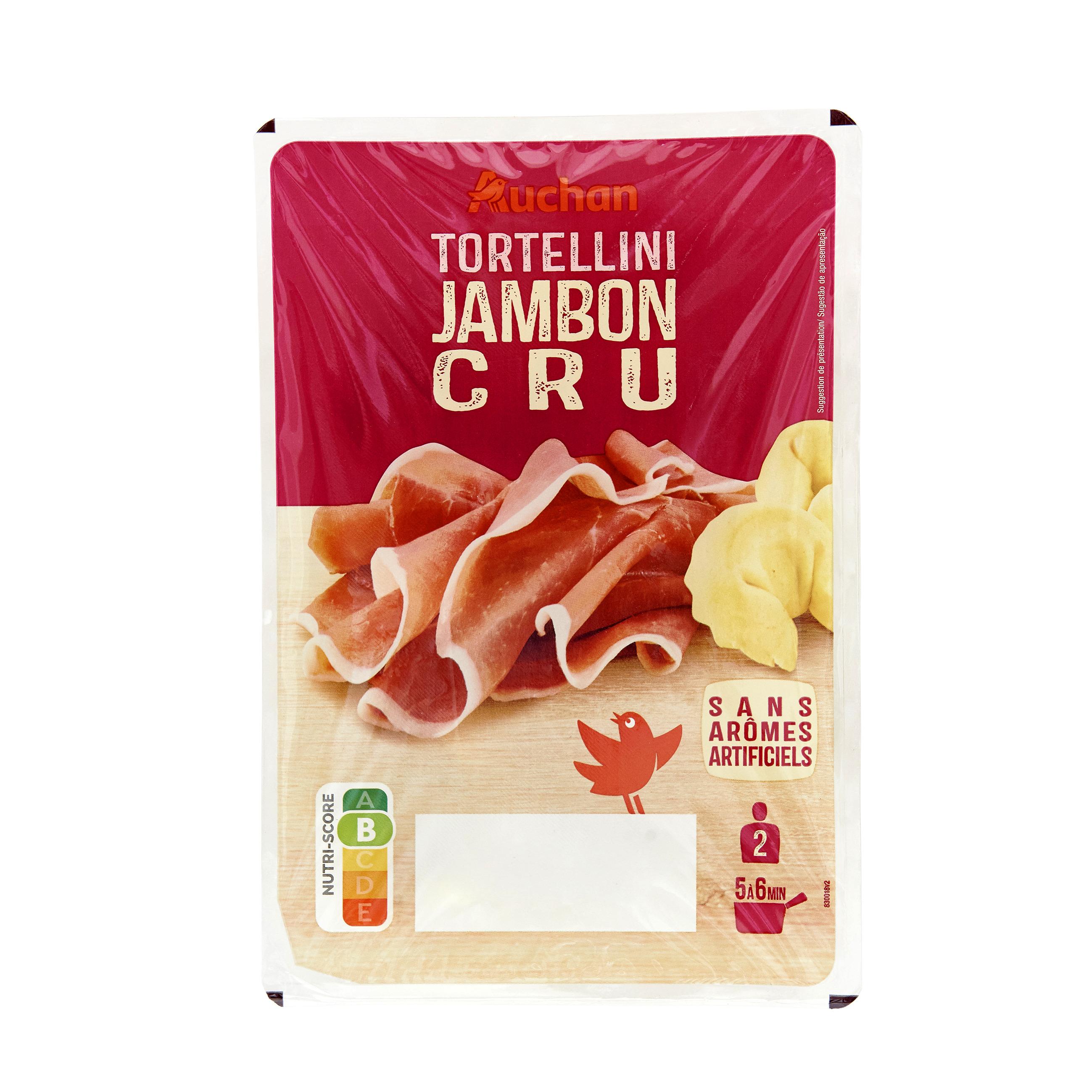 Voir la diapositive 2 : AUCHAN Tortellini au jambon cru 2 parts 250g