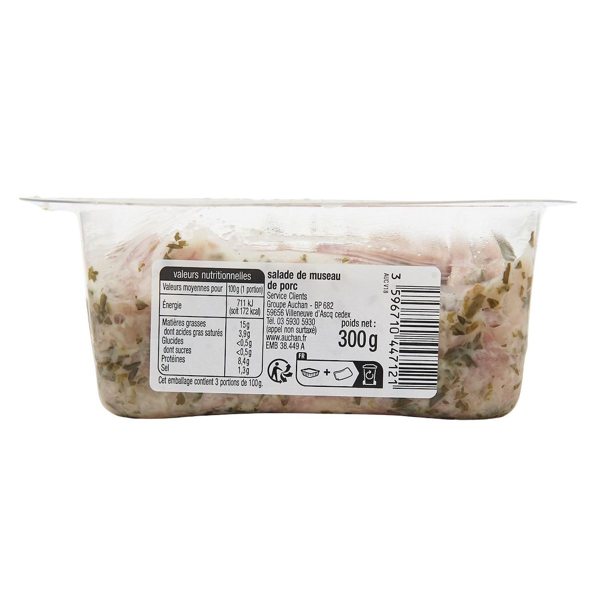 AUCHAN Salade de museau de porc 300g