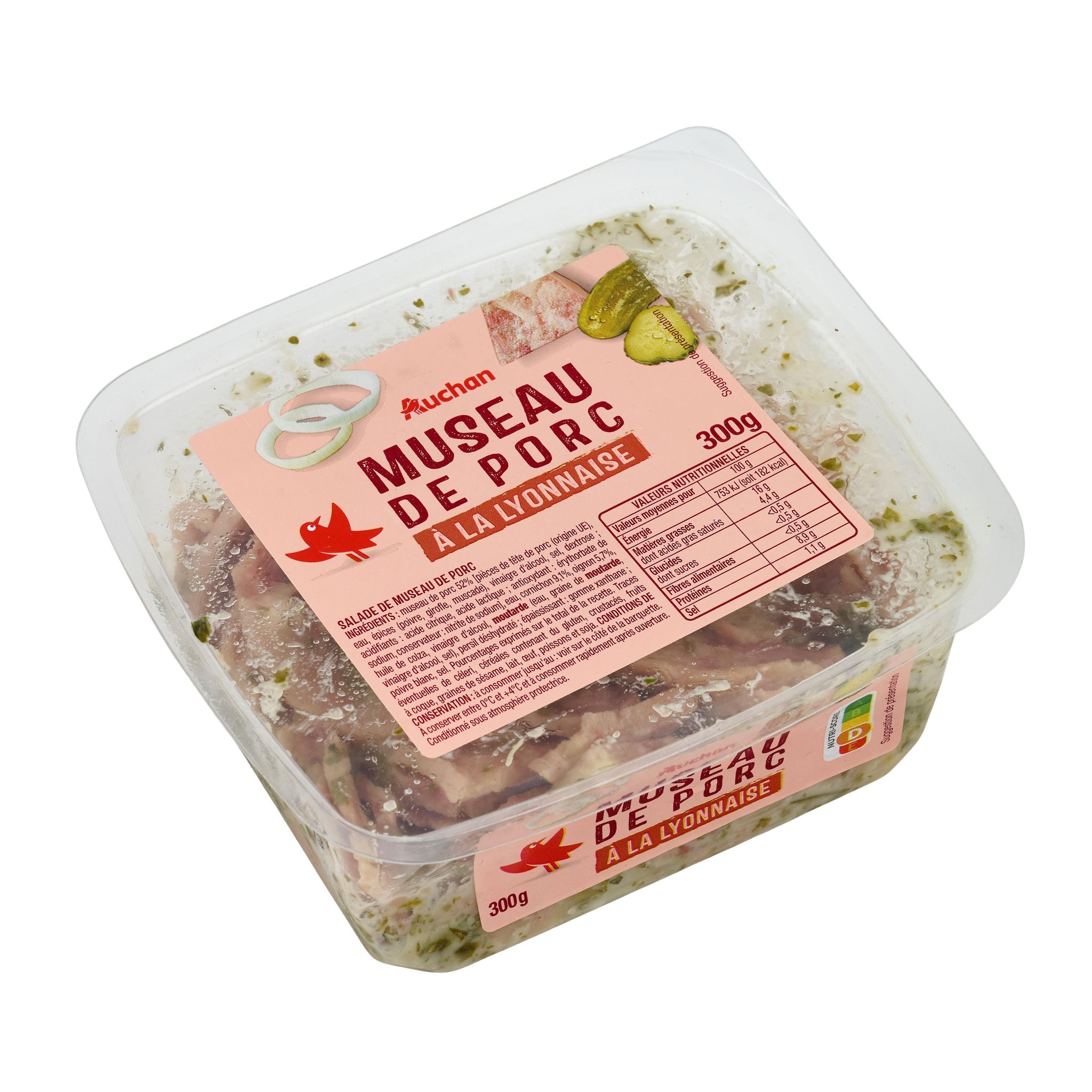 Voir la diapositive 3 : AUCHAN Salade de museau de porc 300g