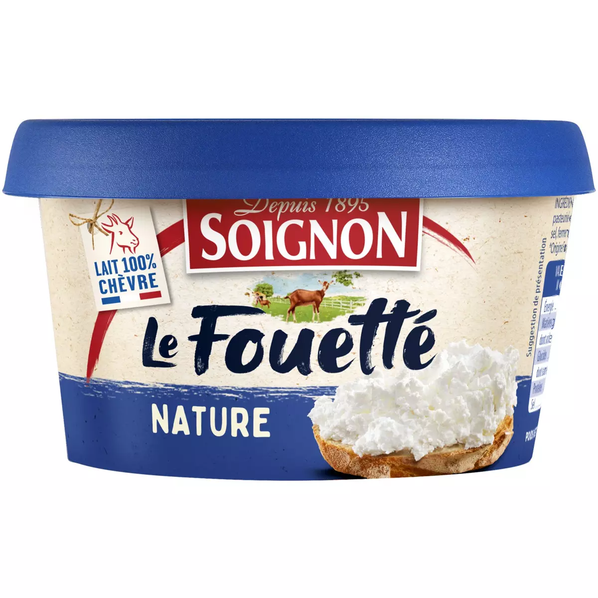 SOIGNON Le Fouetté Fromage de chèvre nature 140g