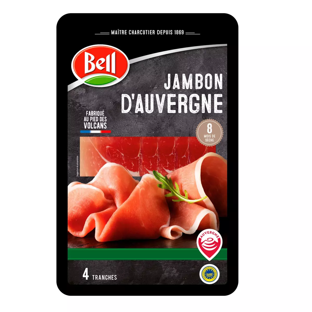 BELL Jambon sec d'Auvergne IGP 4 tranches 80g