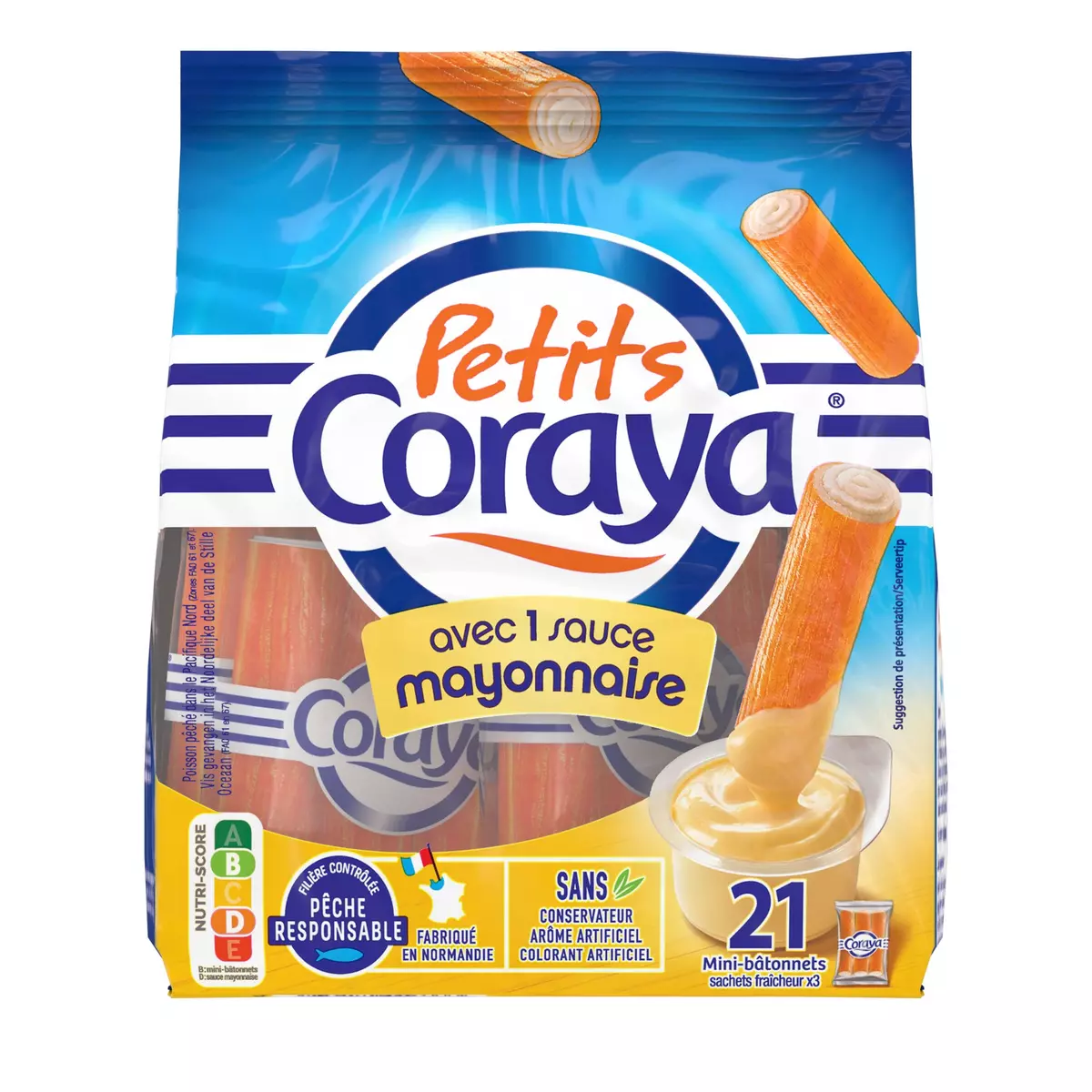 CORAYA Bâtonnets de surimi sauce mayonnaise 210g