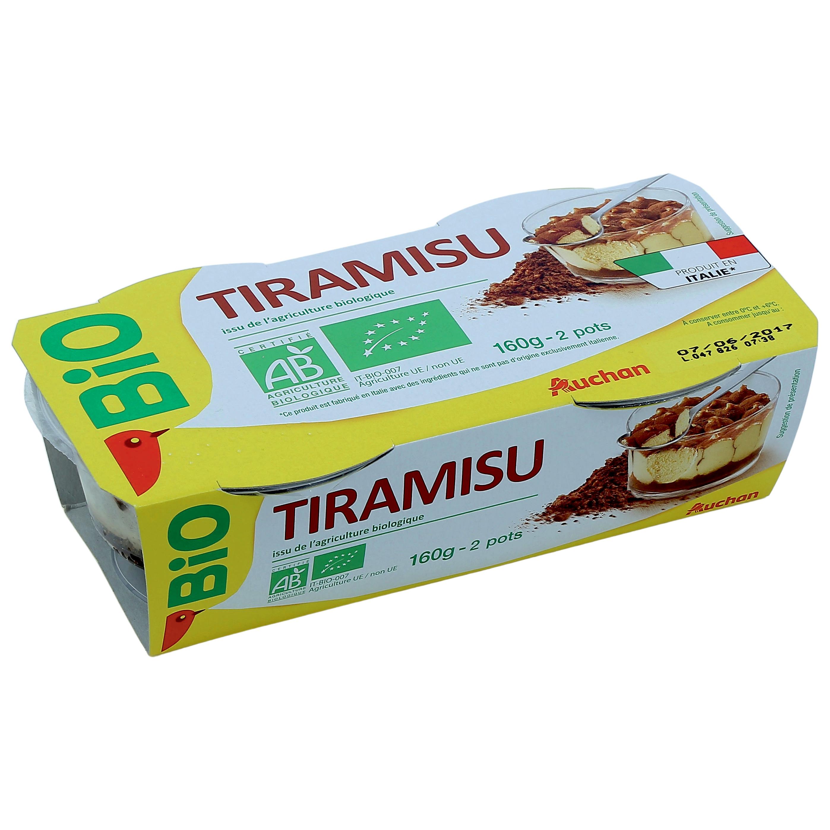 Voir la diapositive 2 : AUCHAN BIO Tiramisu 2x80g