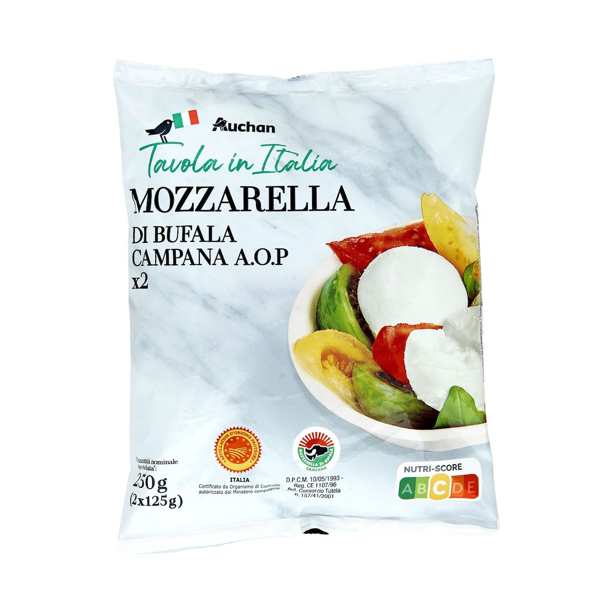 AUCHAN TAVOLA IN ITALIA Mozzarella Di bufala Campana AOP 250g