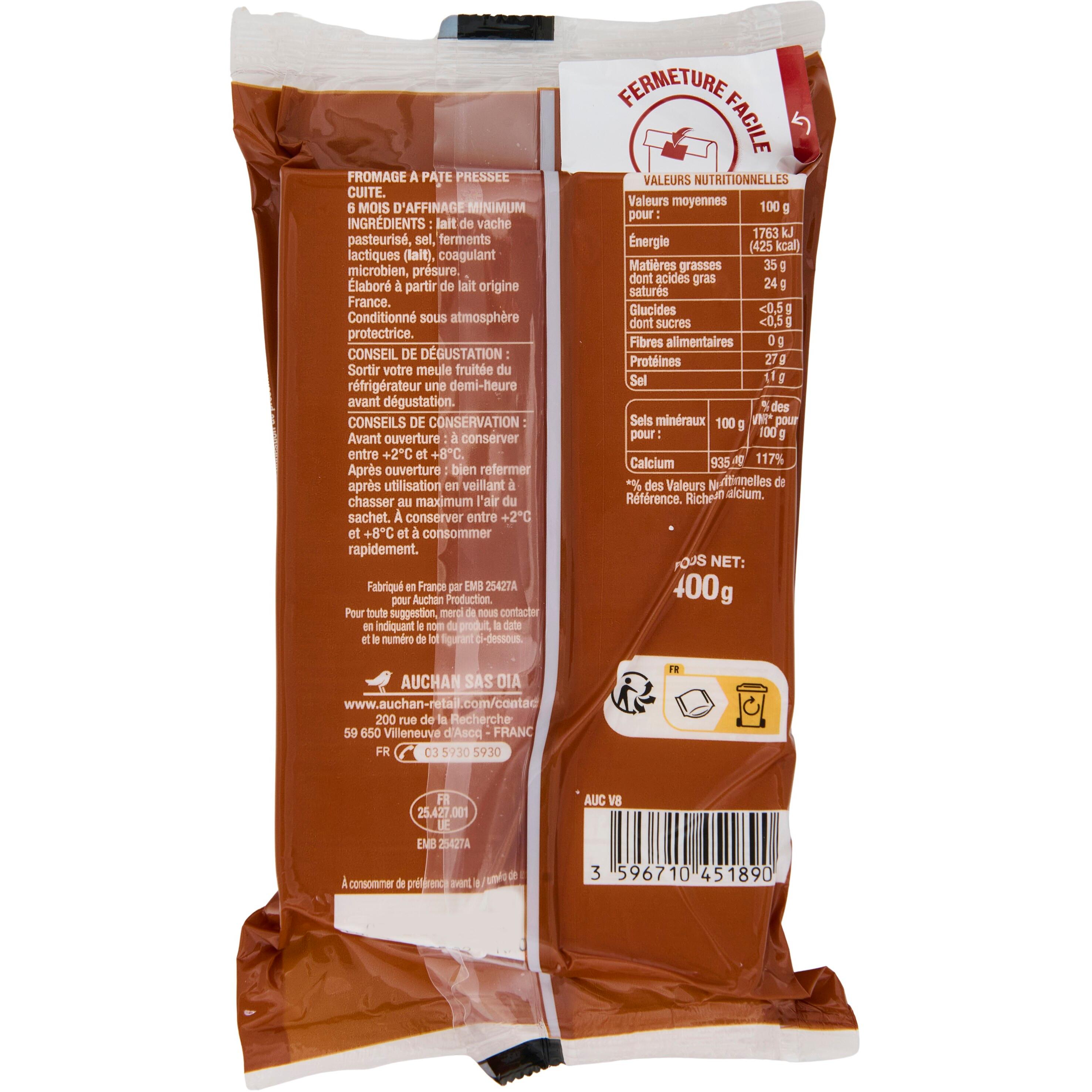 Voir la diapositive 3 : AUCHAN Meule fruitée 400g