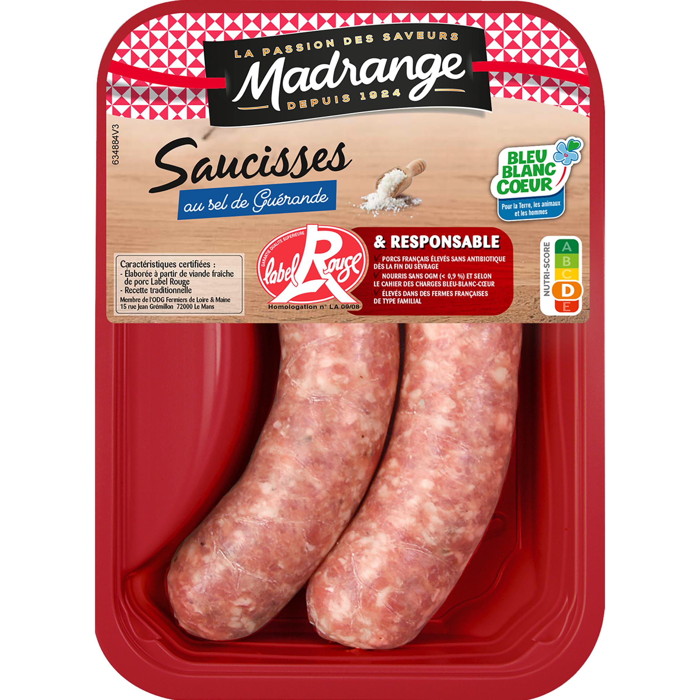 MADRANGE Saucisses au sel de Guérande 2 pièces 280g