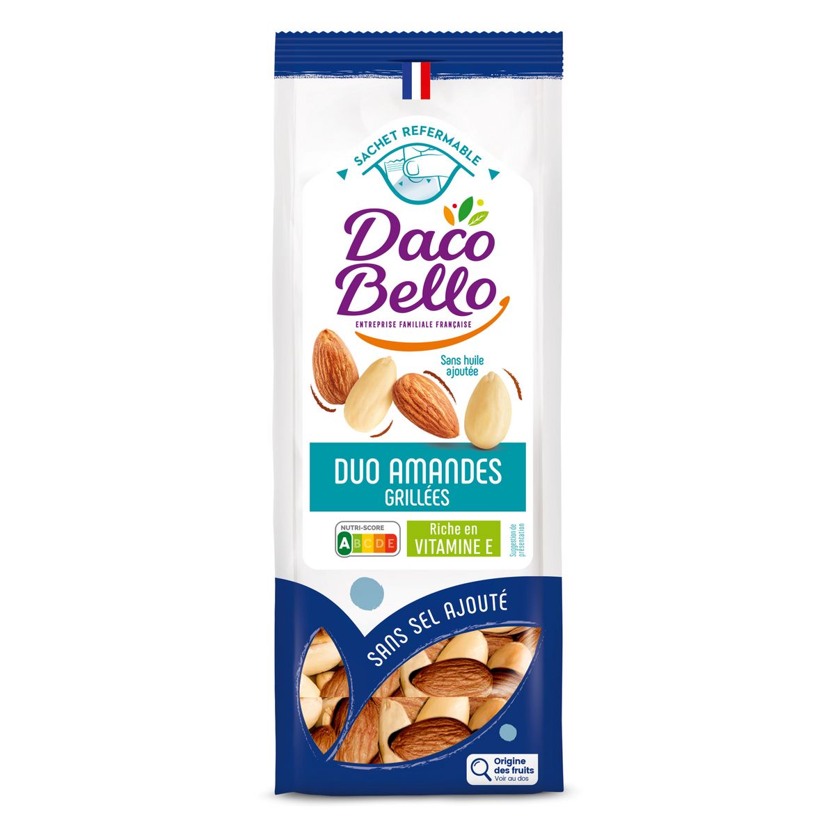 DACO BELLO Duo d'amandes grillées sans sel et huile ajoutés 175g