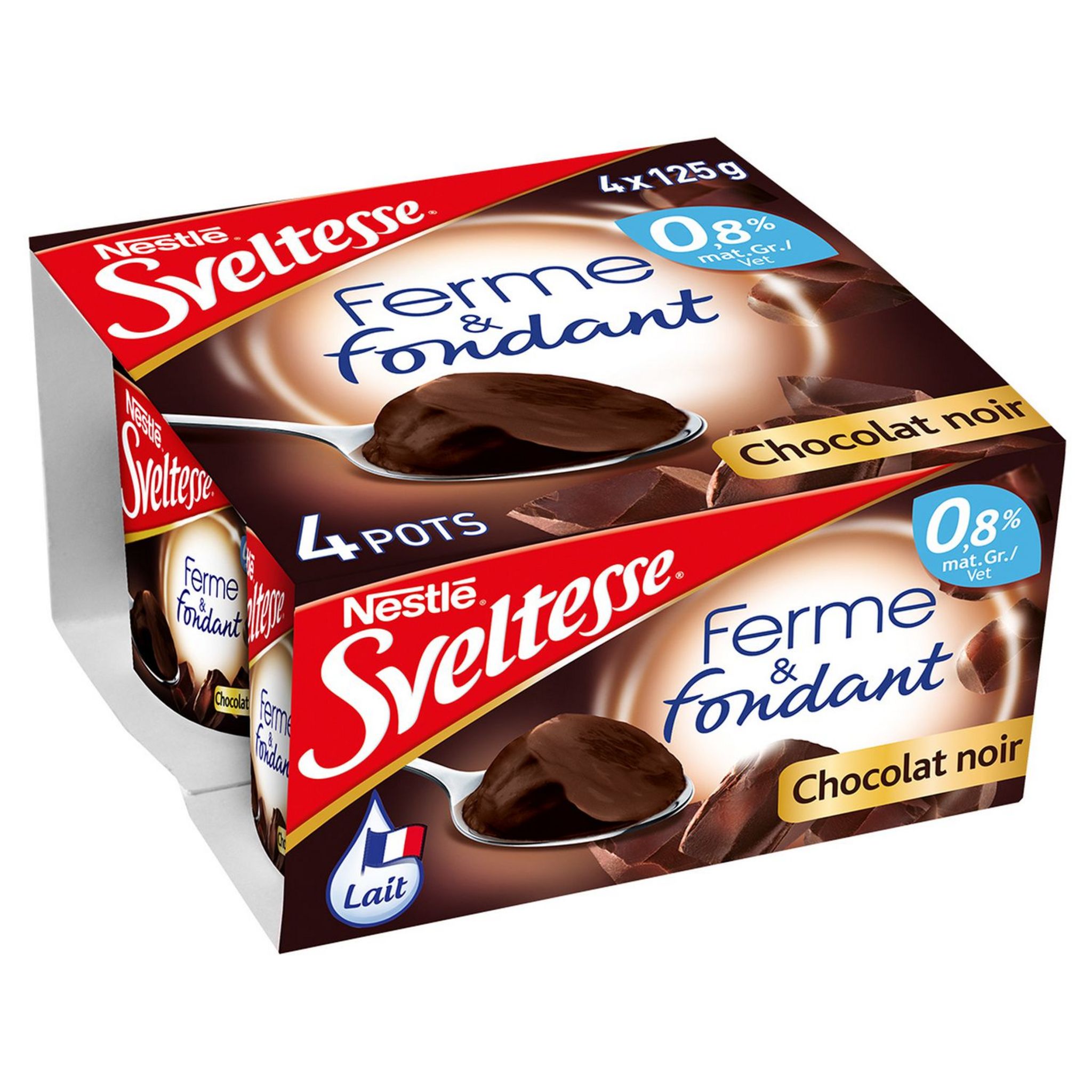 SVELTESSE Yaourt ferme et fondant chocolat noir 4x125g 500g