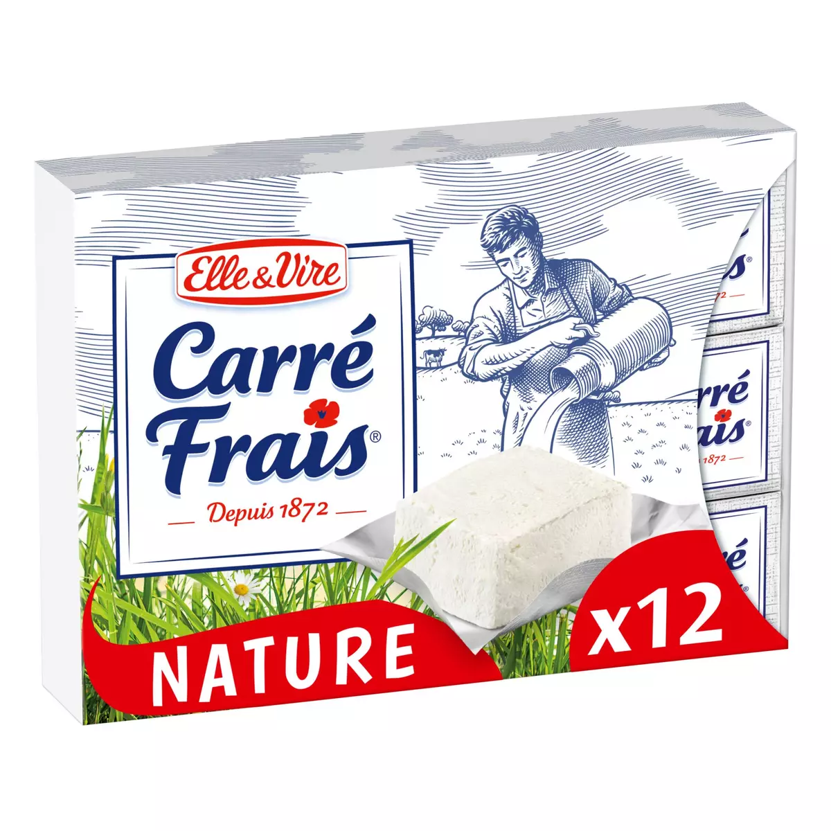 ELLE & VIRE Fromage à tartiner nature 12x25g 300g