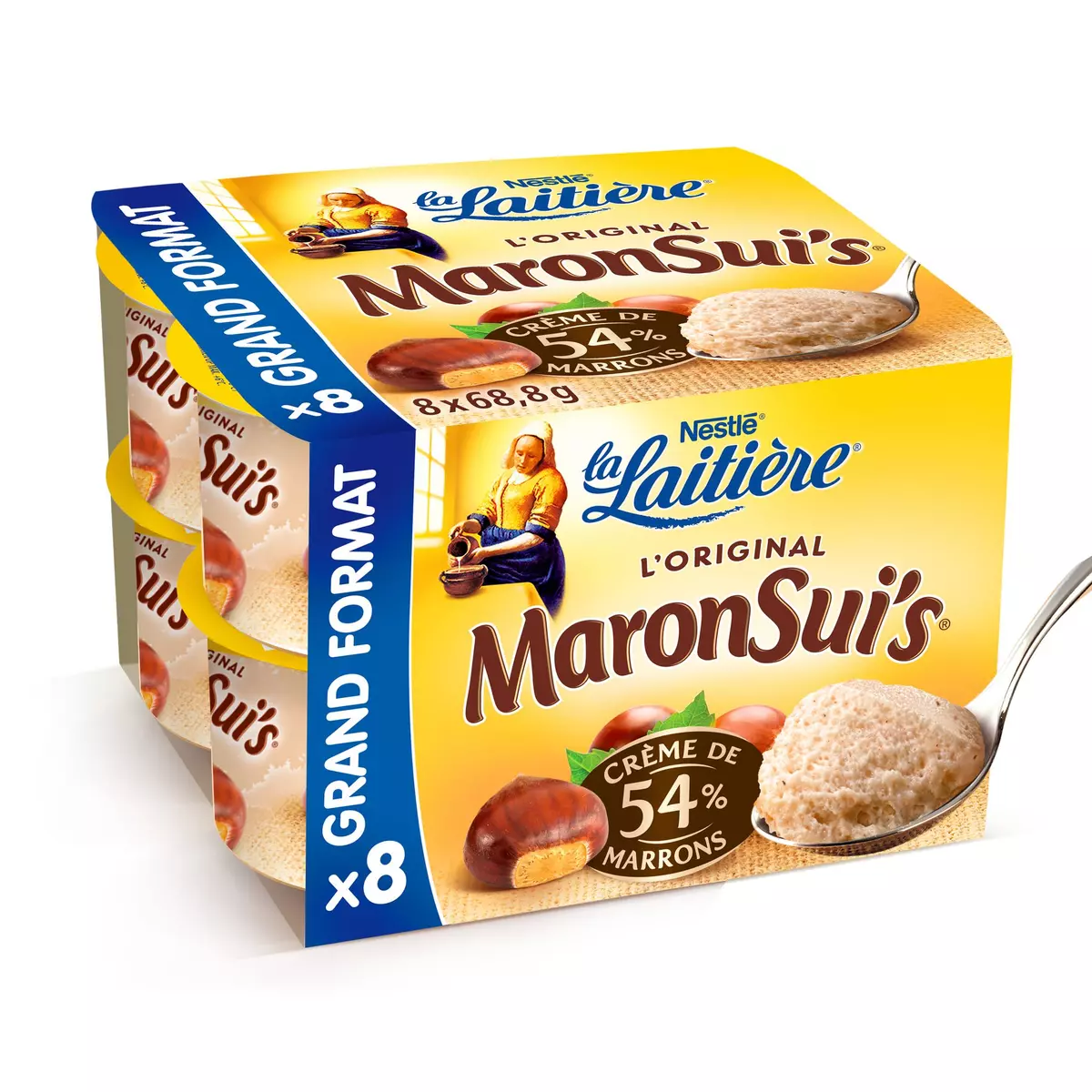 LA LAITIERE Maronsui's Mousse à la crème de marrons 8x69g