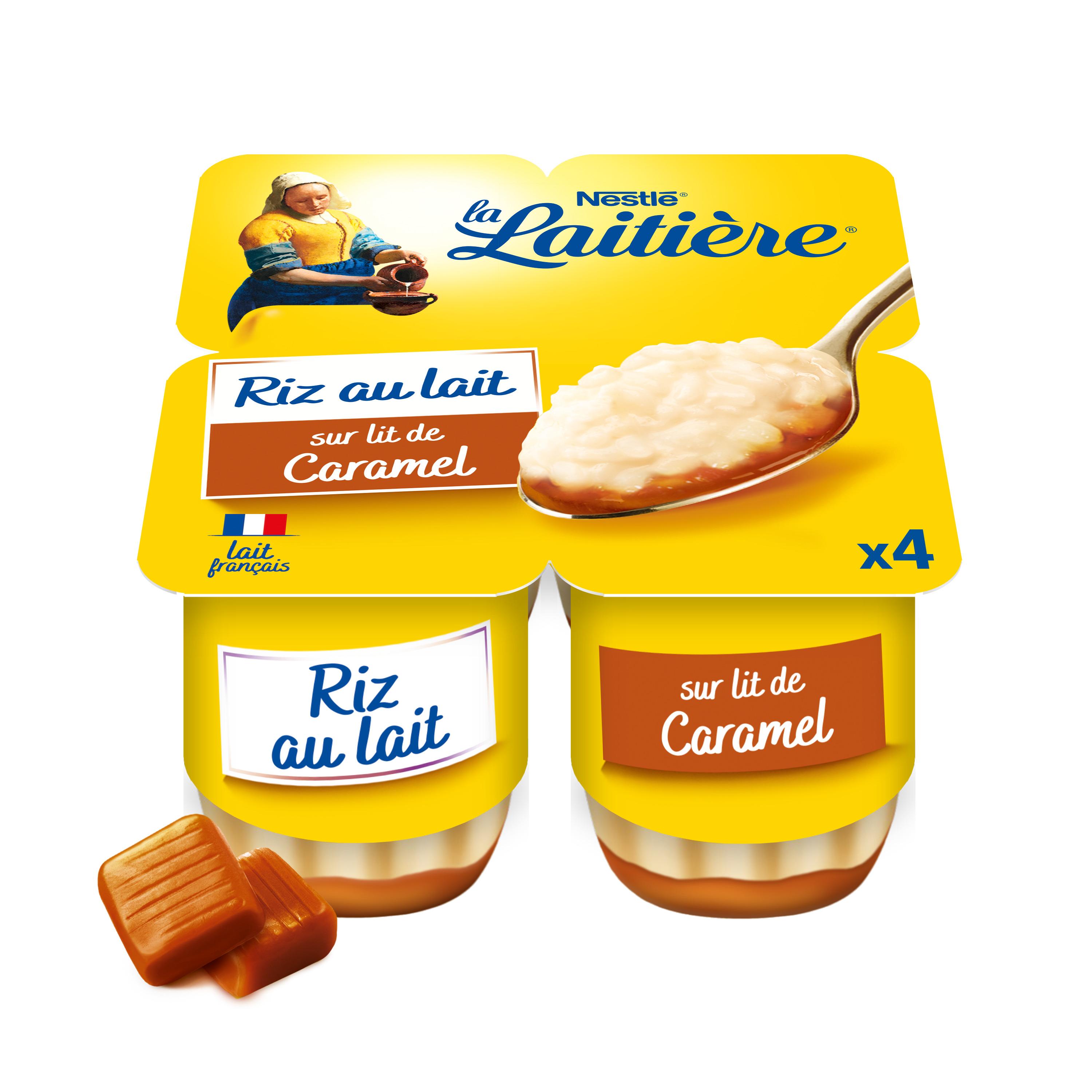 LA LAITIERE Riz au lait sur lit de caramel 4x115g