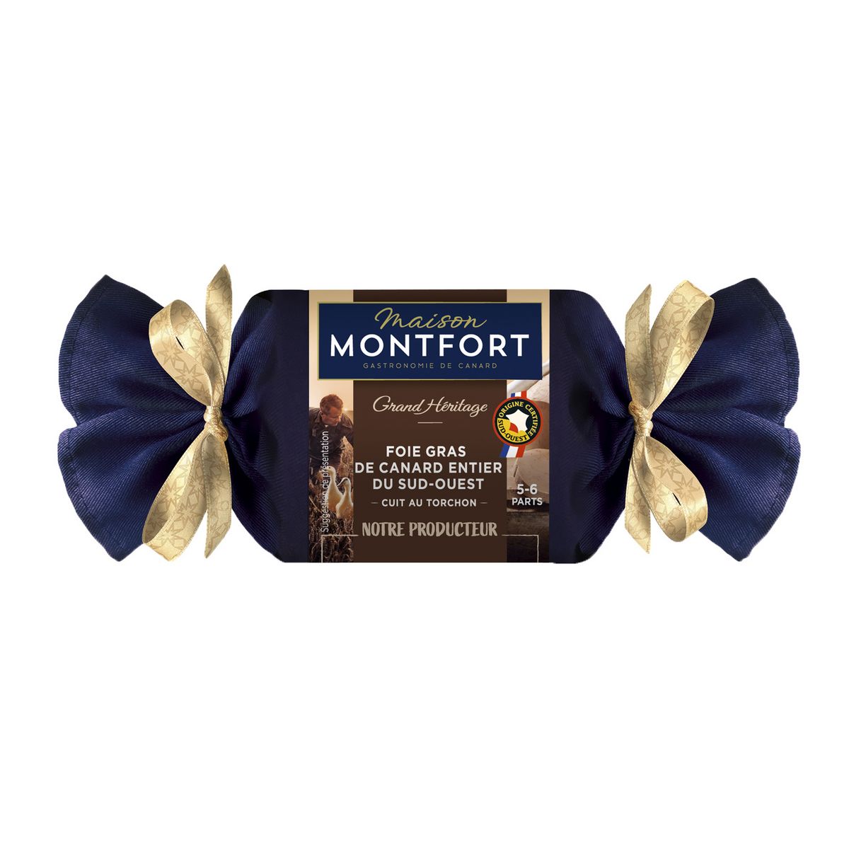 MAISON MONTFORT Foie gras de canard entier du Sud-Ouest cuit au torchon 5-6 parts 200g