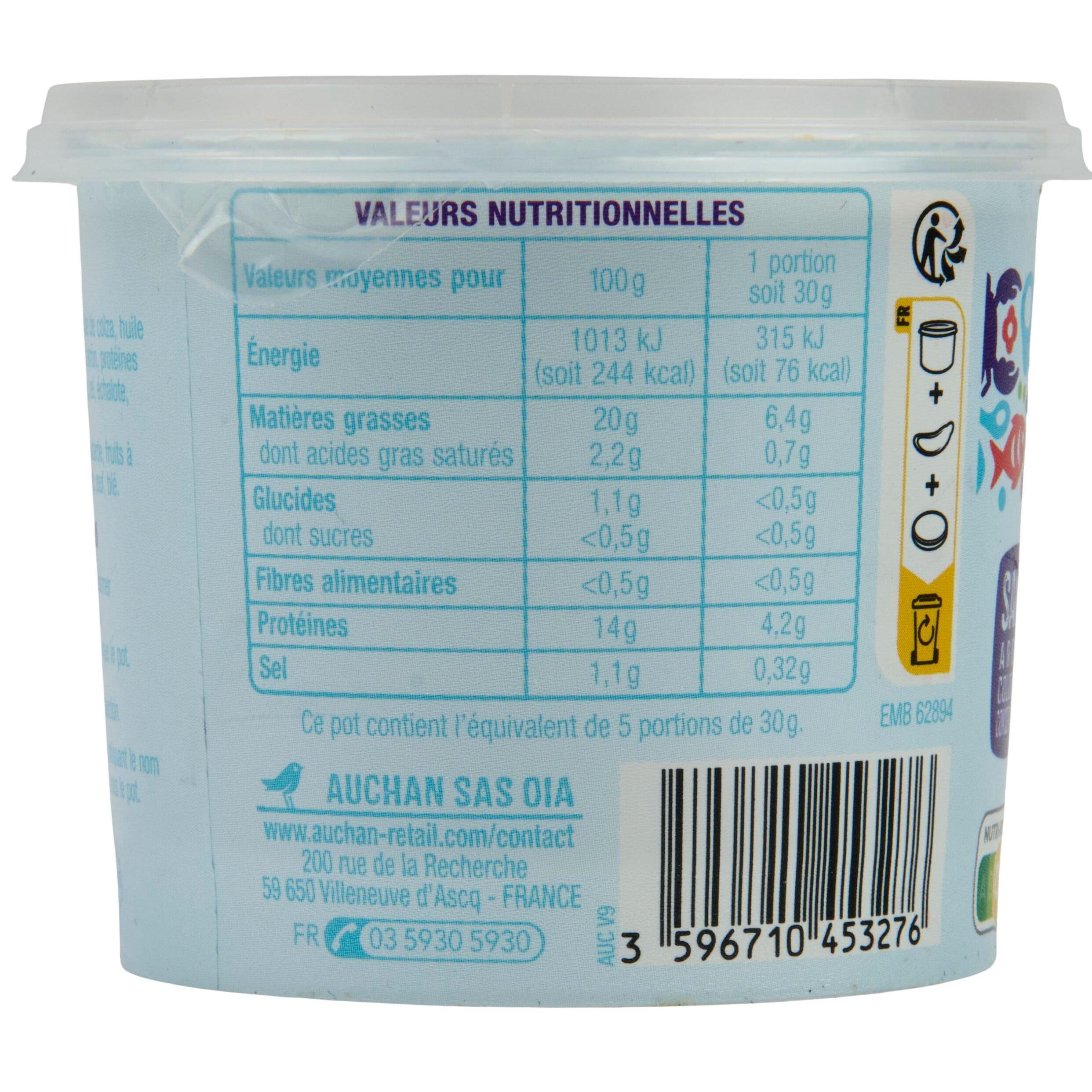 Voir la diapositive 2 : AUCHAN Rillettes de thon 150g