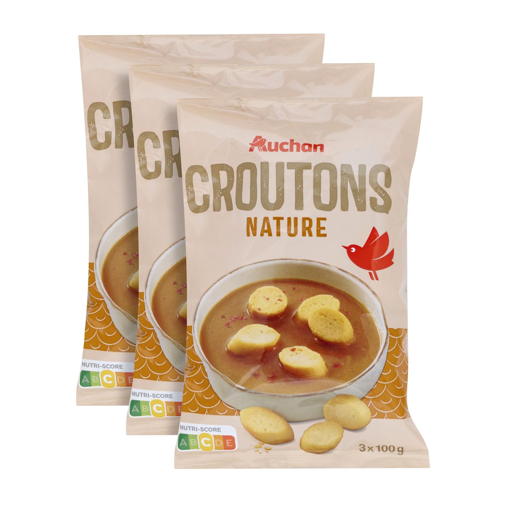 Voir la diapositive 3 : AUCHAN Croûtons nature 3x100g