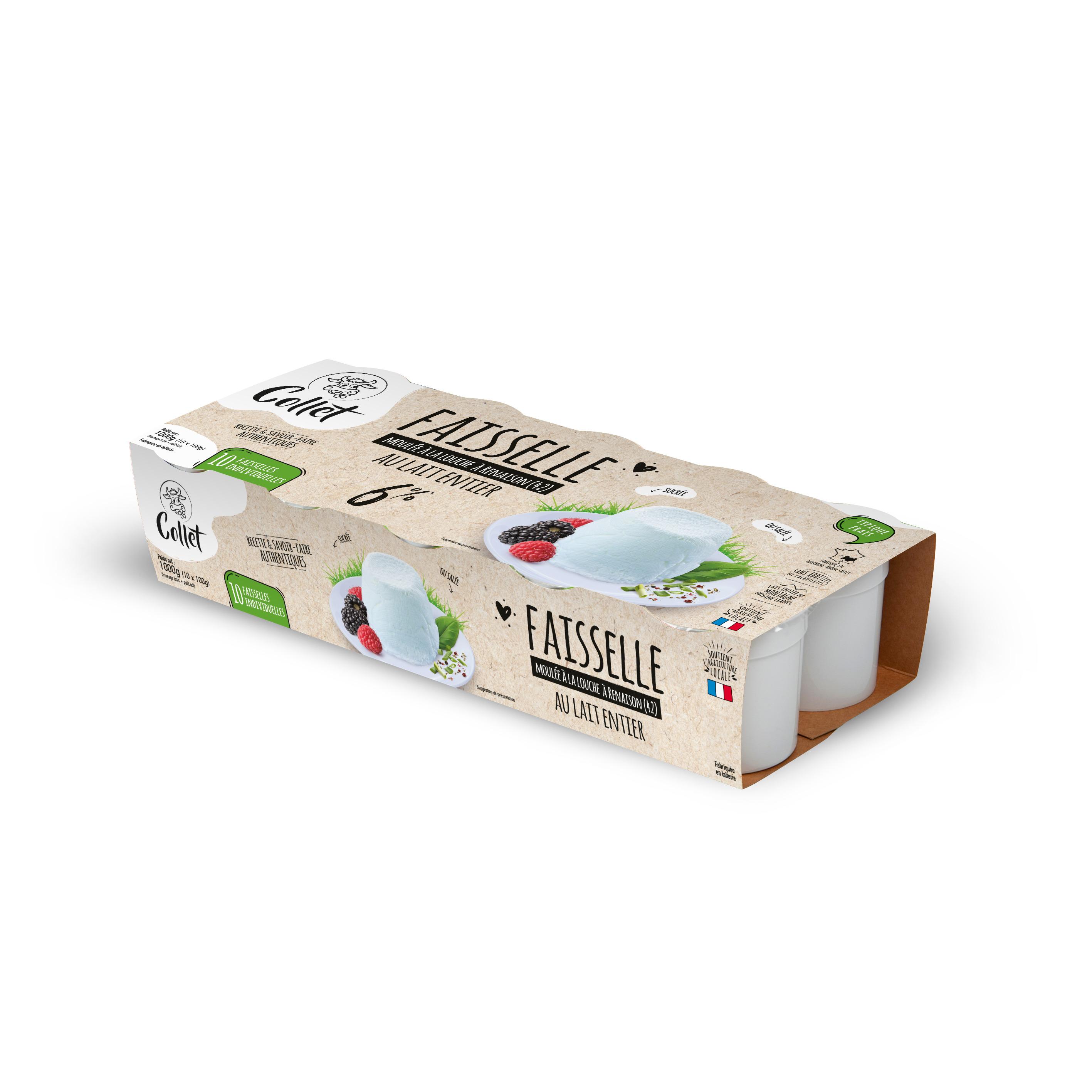 Voir la diapositive 2 : FERME COLLET Faisselle moulé à la louche 10x100g