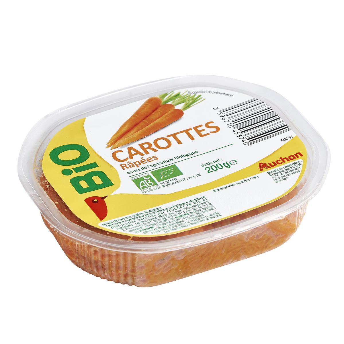 AUCHAN BIO Carotte râpées 200g