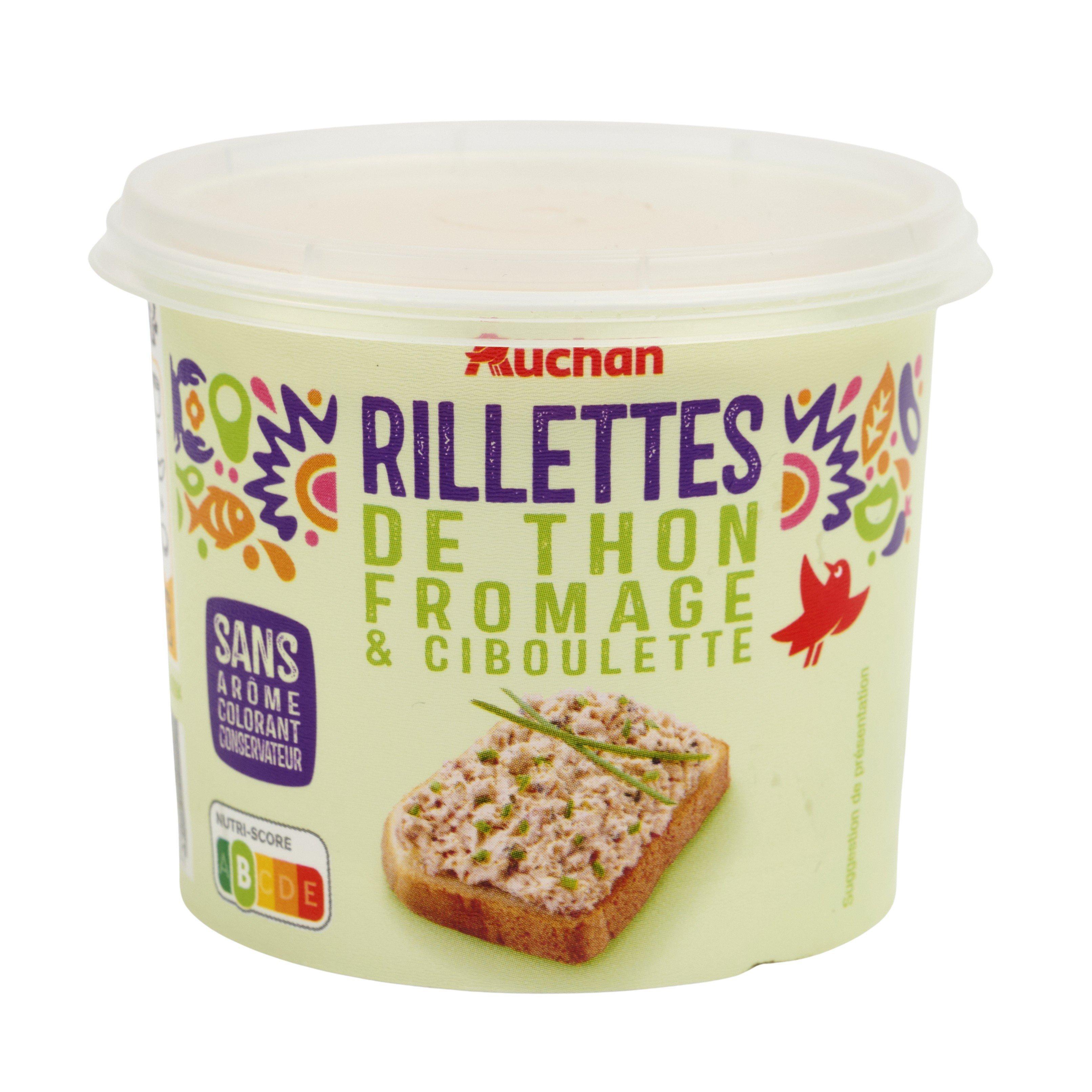 Voir la diapositive 5 : AUCHAN Rillettes de thon au fromage frais et ciboulette 150g