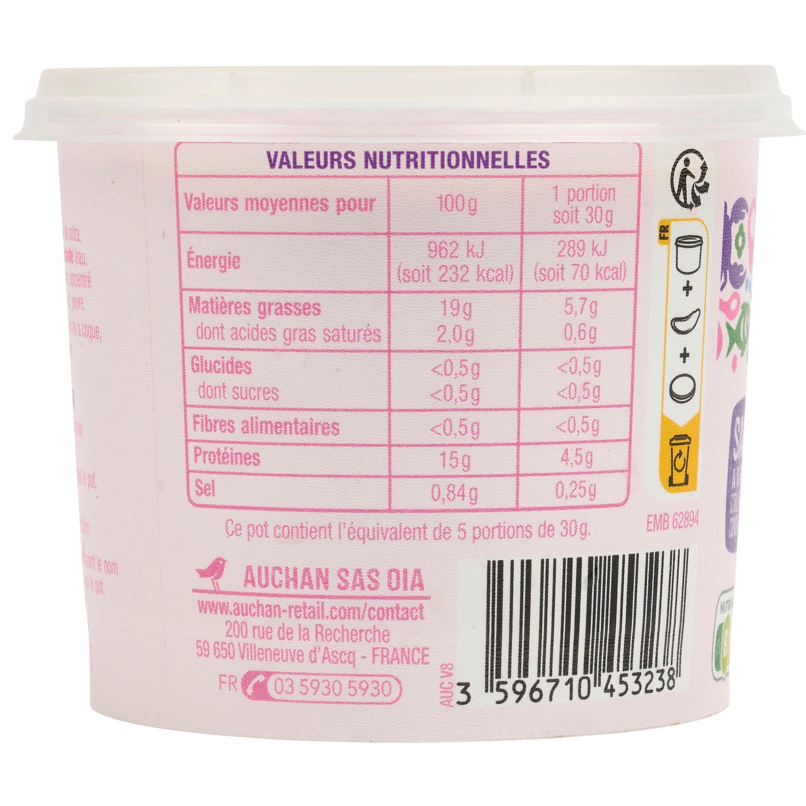 Voir la diapositive 2 : AUCHAN Rillettes de saumon 150g
