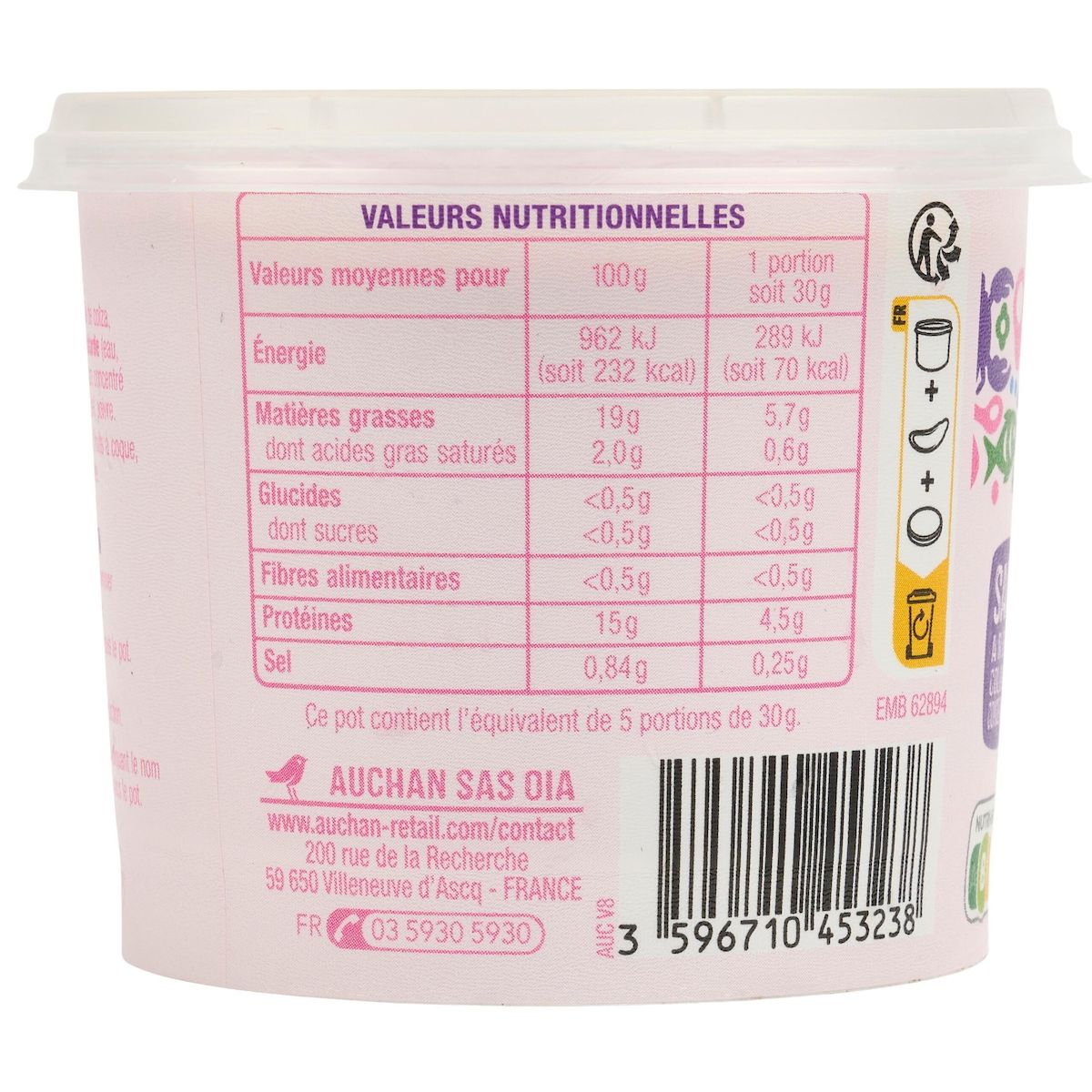 AUCHAN Rillettes de saumon 150g