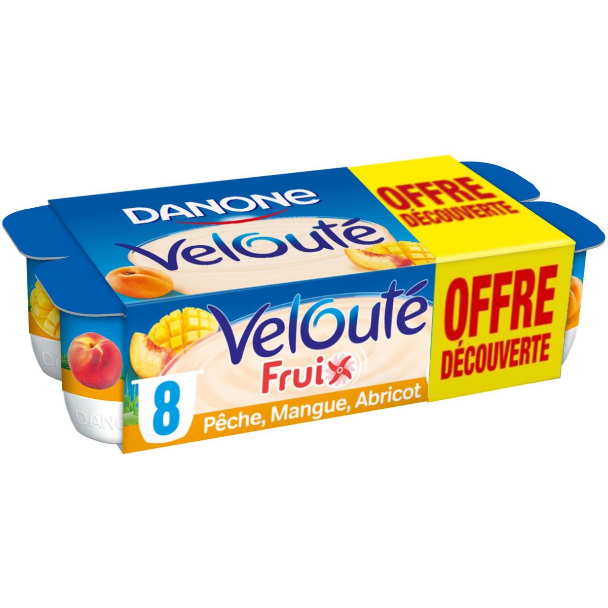 VELOUTE FRUIX Yaourt aux fruits pêche mangue abricot 8x125g