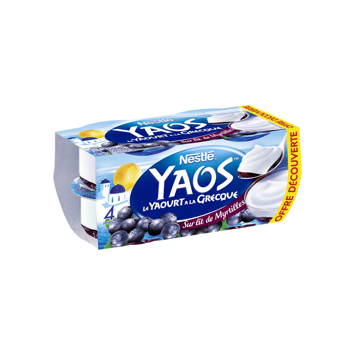 YAOS Yaourt à la grecque sur lit de myrtilles 4x125g