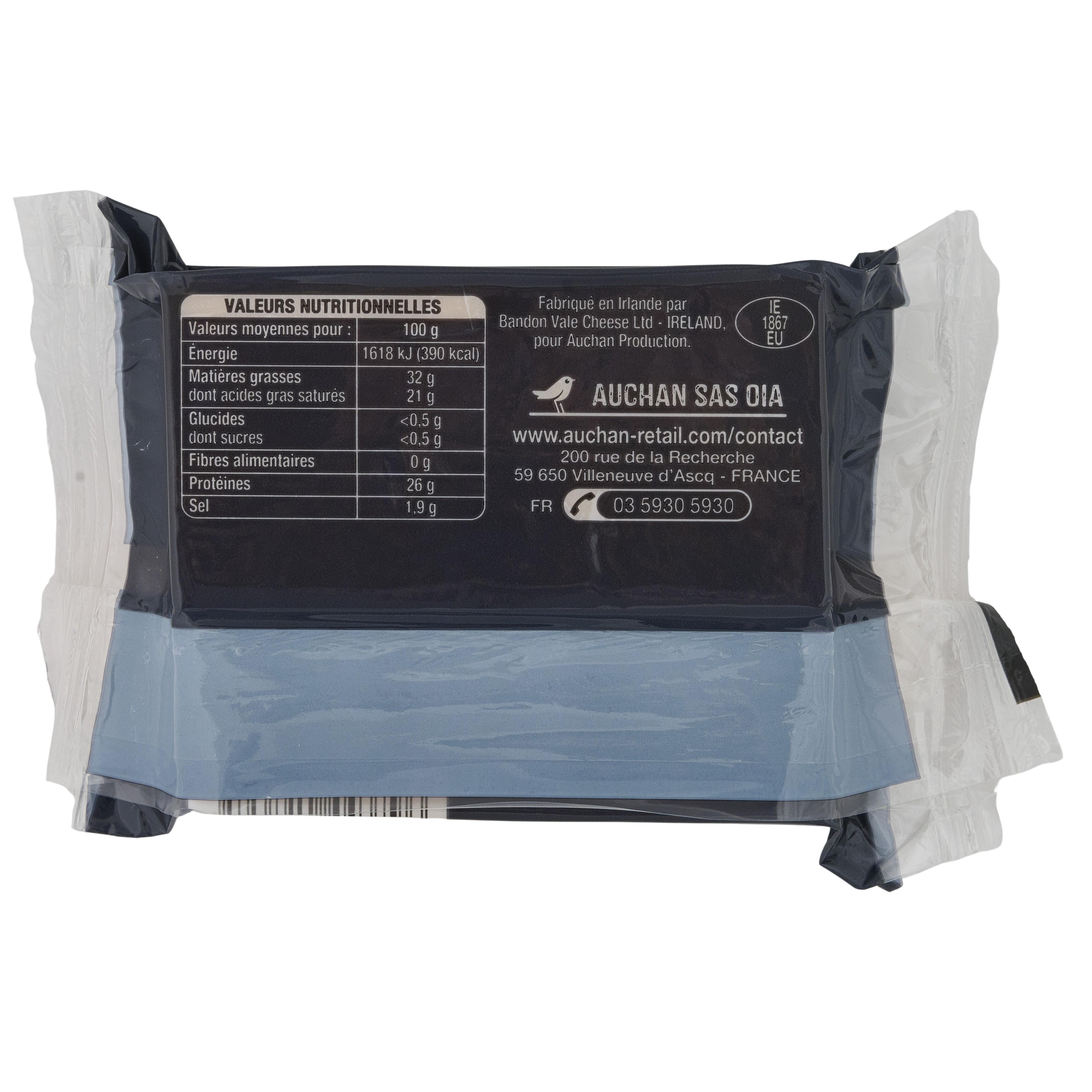 Voir la diapositive 2 : AUCHAN COLLECTION Cheddar extra mature 200g