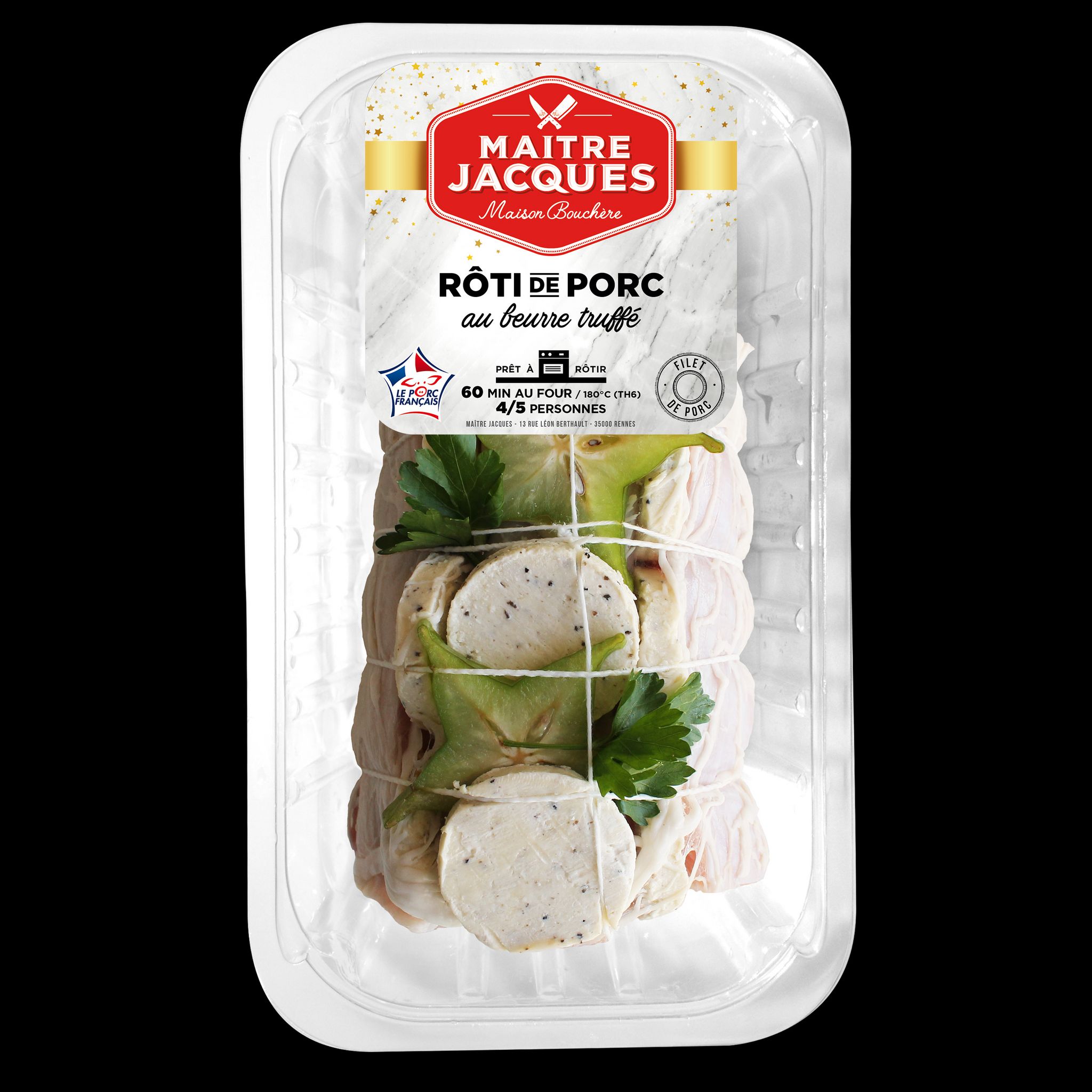 MAITRE JACQUES Rôti de porc au beurre truffé 850g