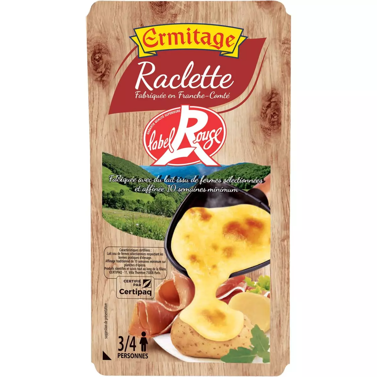 ERMITAGE Raclette label rouge 3 à 4 portions 350g