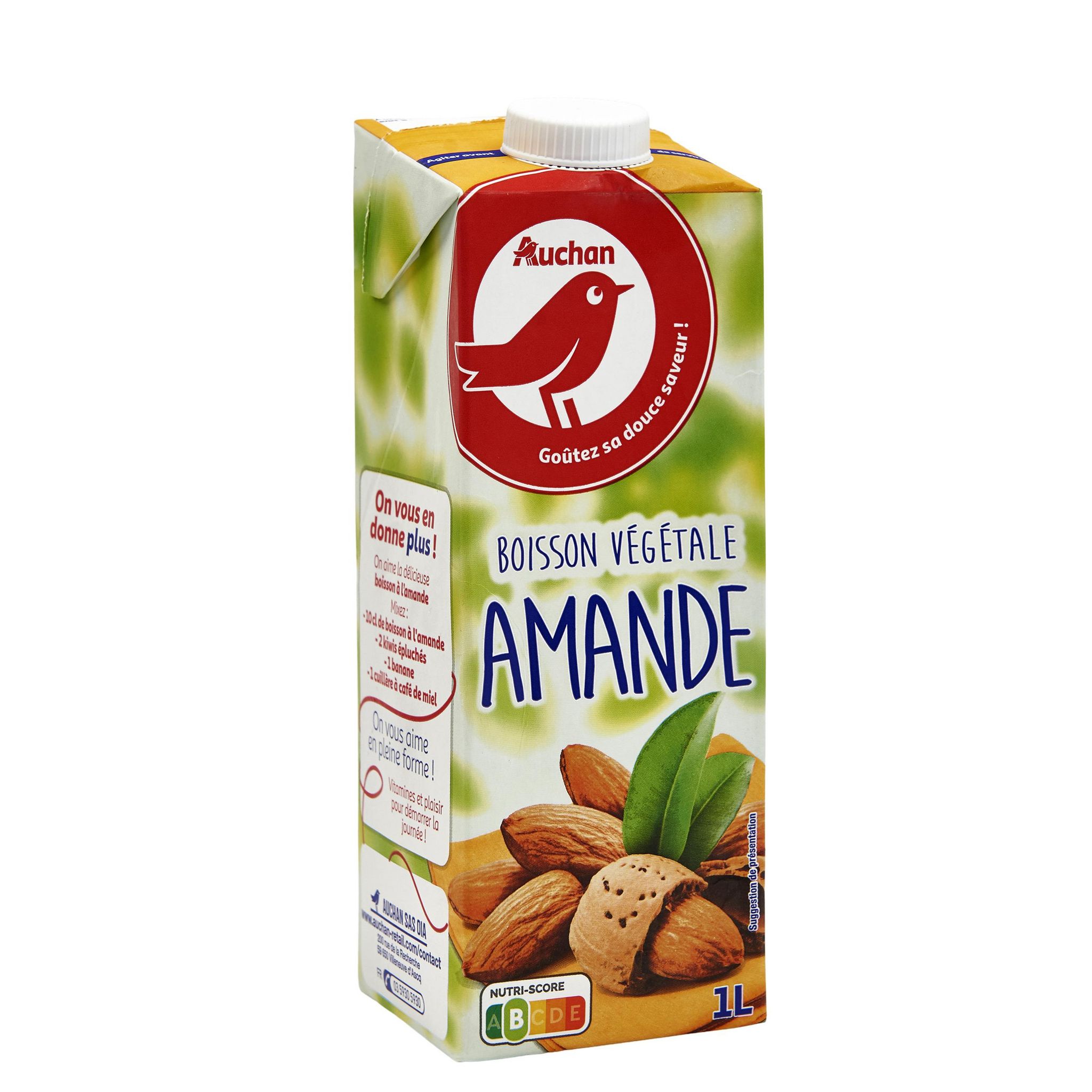 Voir la diapositive 2 : AUCHAN Boisson végétale à base d'amande 1L