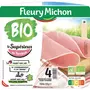 FLEURY MICHON Jambon bio cuit au torchon -25% de sel sans couenne 4 tranches 120g