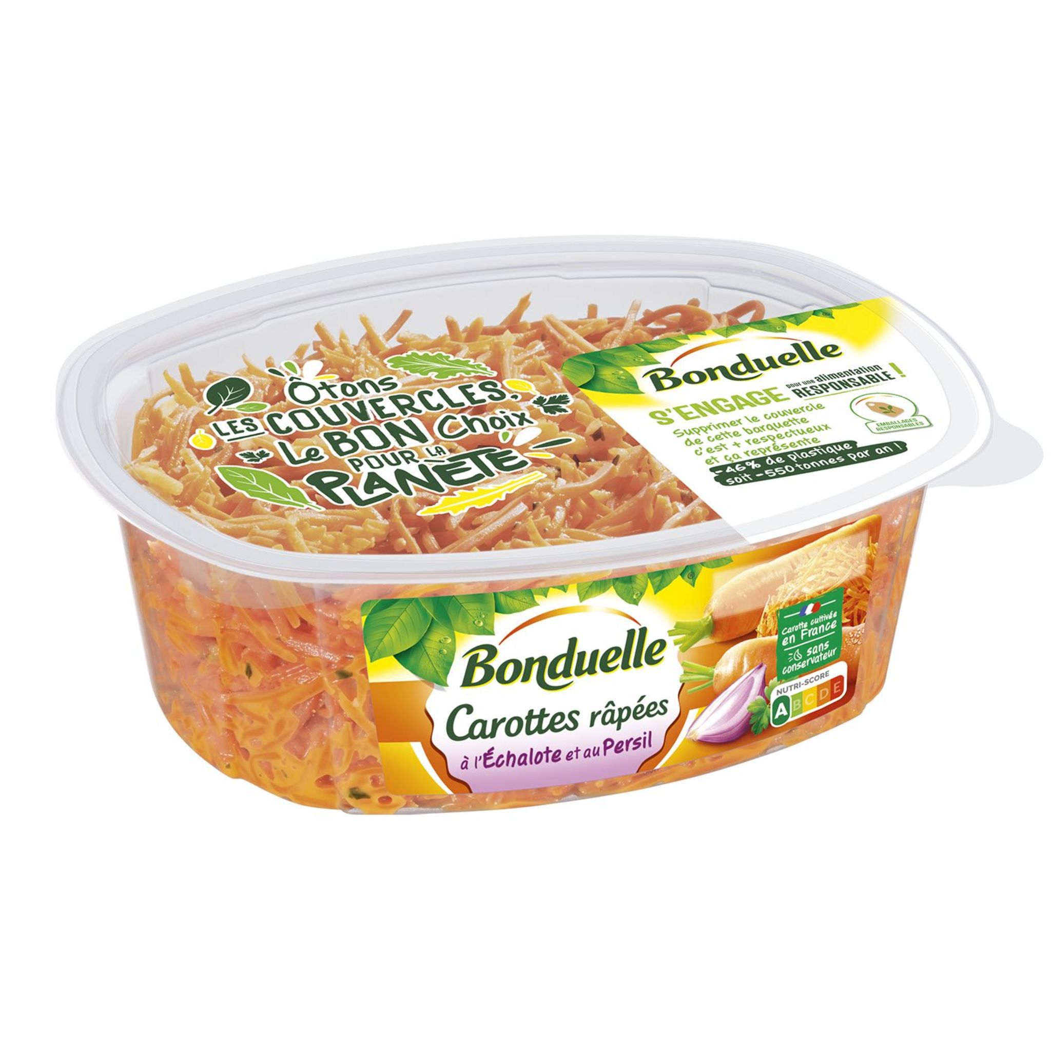 Voir la diapositive 2 : BONDUELLE Carottes râpées à l'échalote et au persil 320g