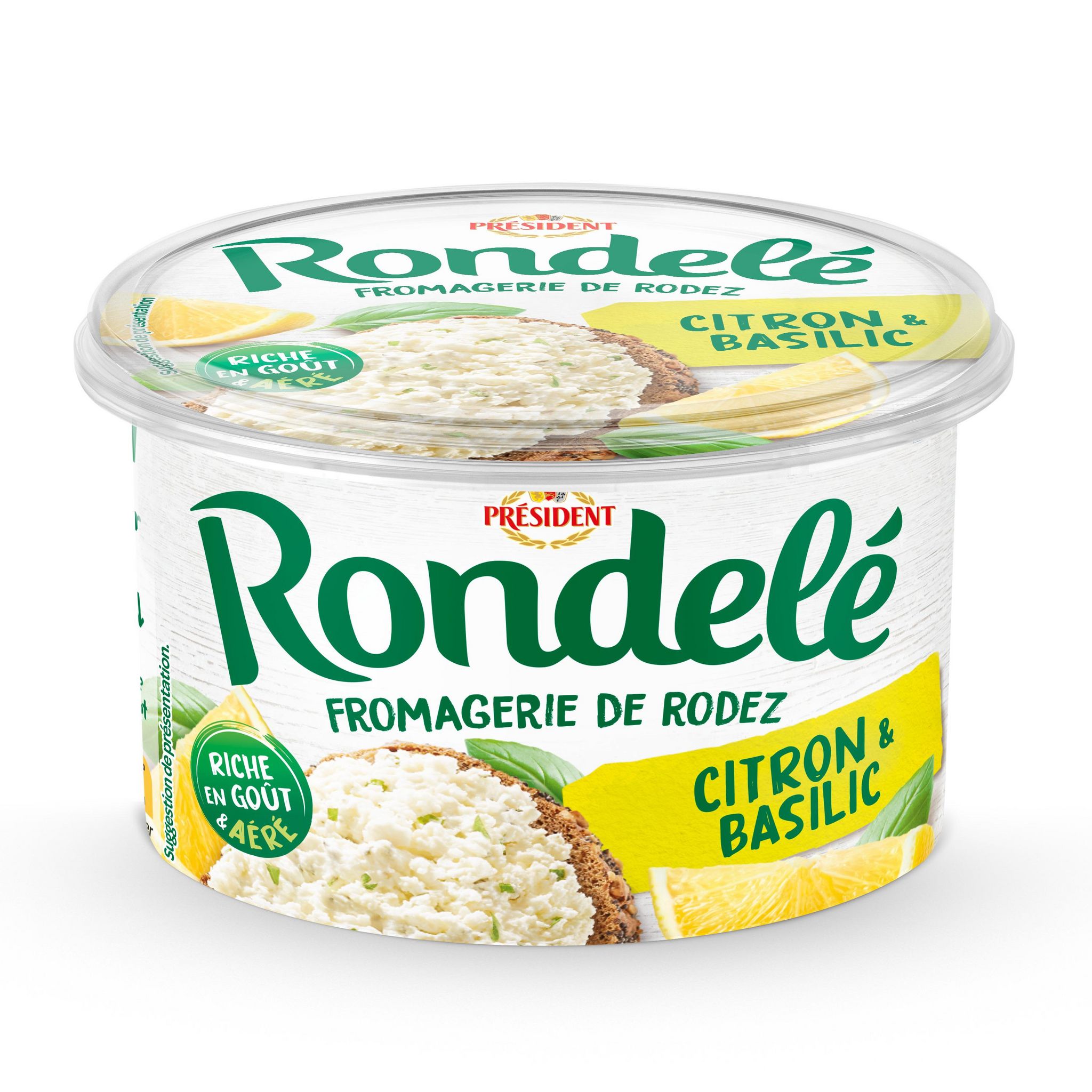 PRESIDENT Rondelé fromage au citron et basilic 125g