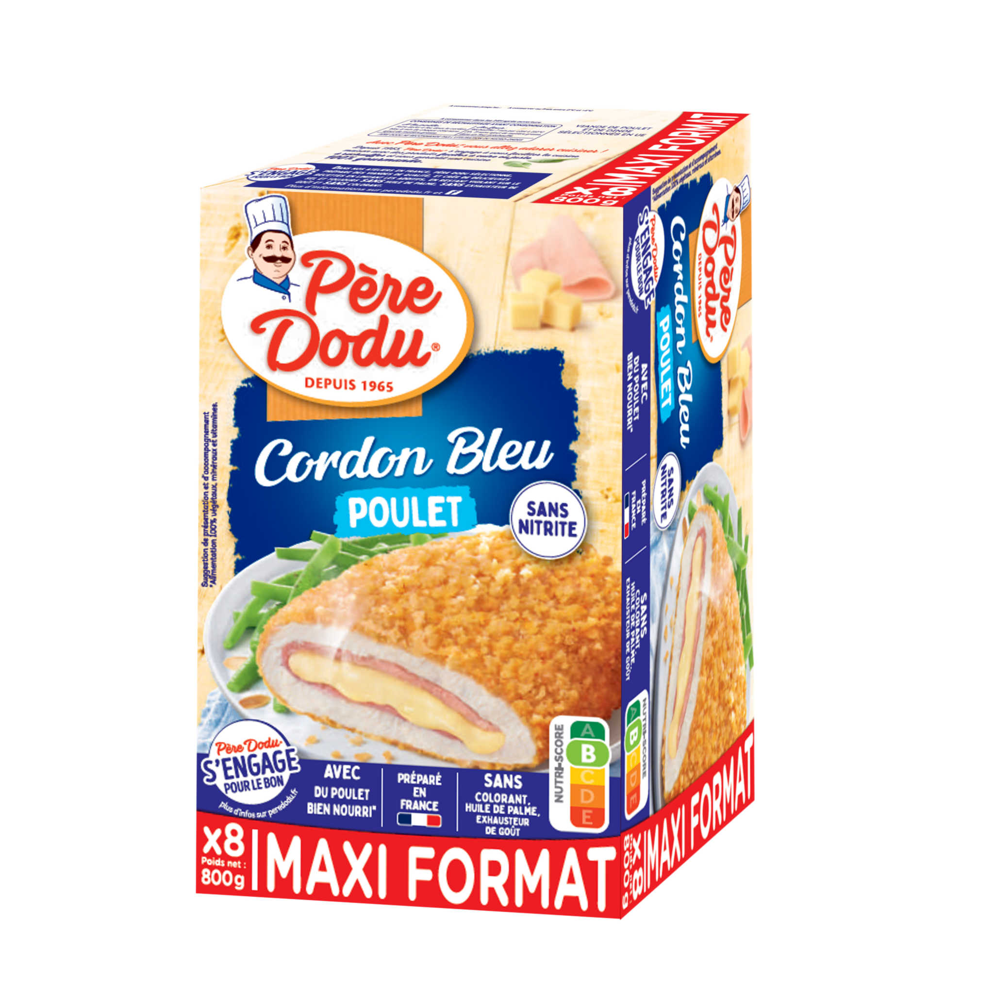 PERE DODU Cordon bleu de poulet sans nitrite 8 pièces 800g pas cher ...