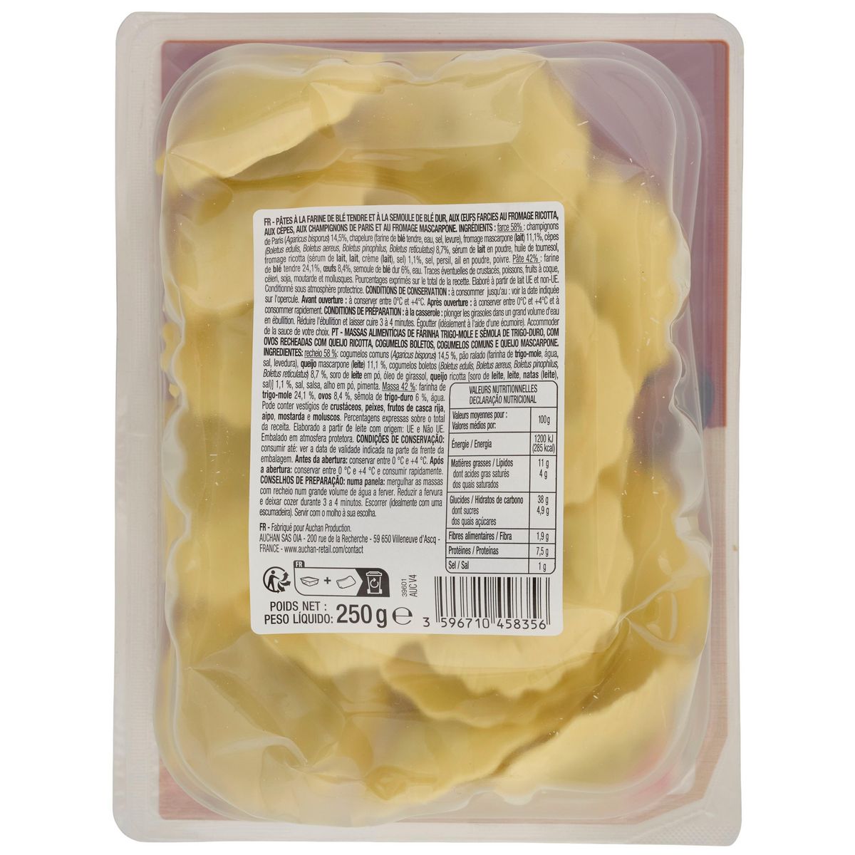 AUCHAN Girasole aux champignons et mascarpone 2 parts 250g