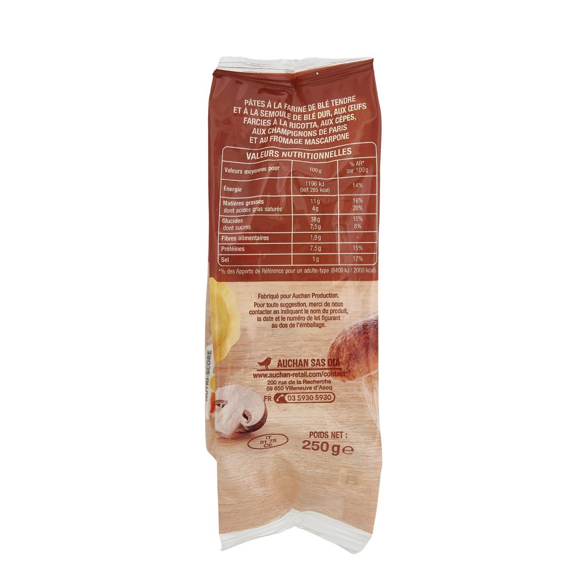 AUCHAN Girasole aux champignons et mascarpone 2 parts 250g