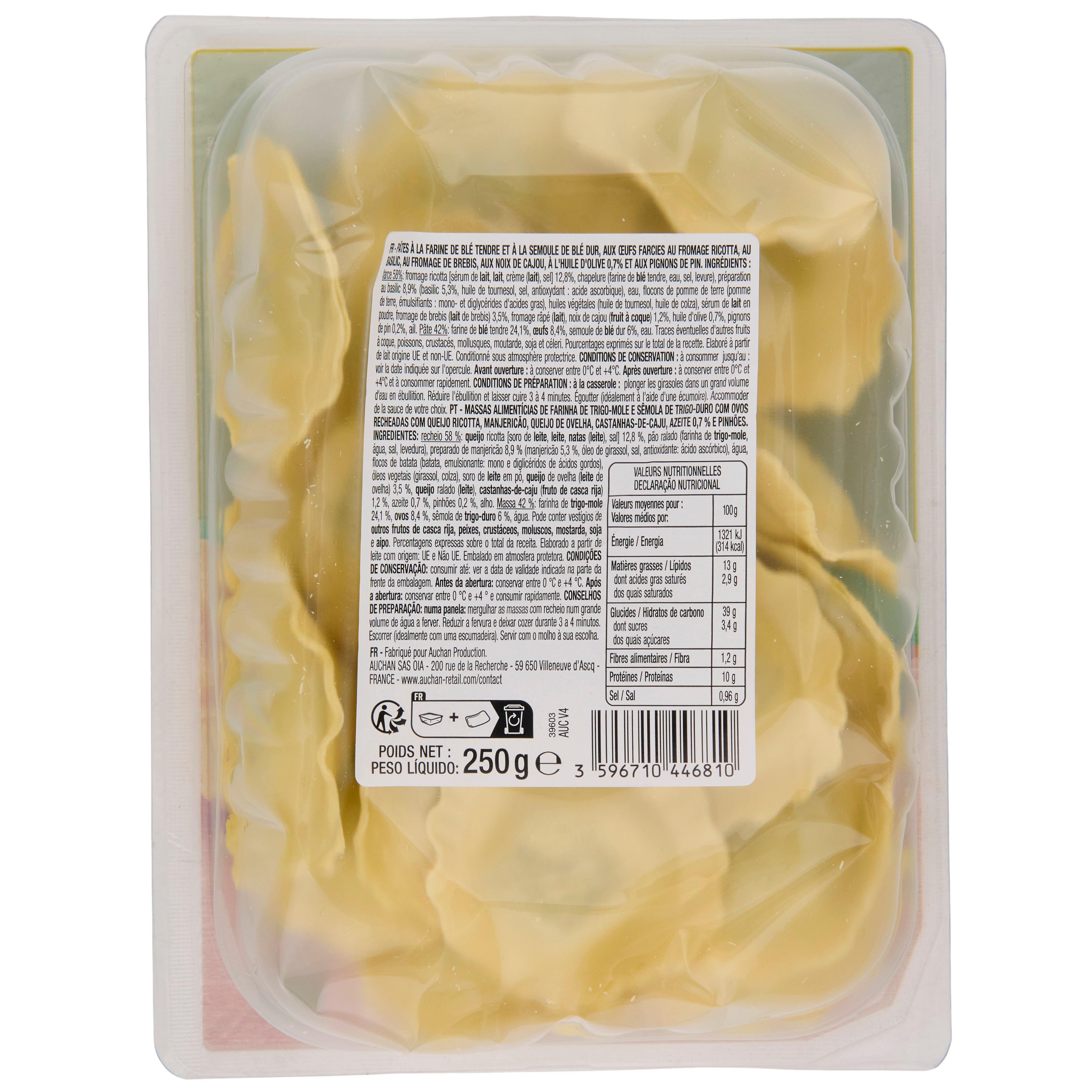 Voir la diapositive 2 : AUCHAN Girasole farcie au pesto et pignon 2 parts 250g