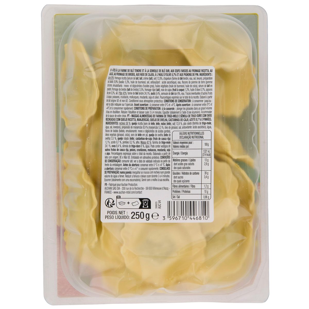 AUCHAN Girasole farcie au pesto et pignon 2 parts 250g
