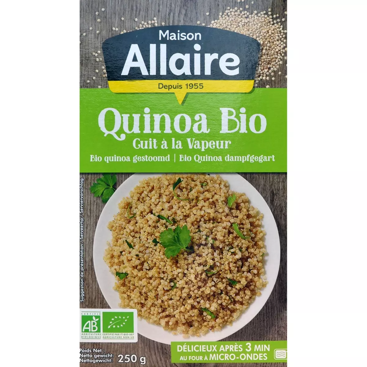 Quinoa cuit à la vapeur bio 250g