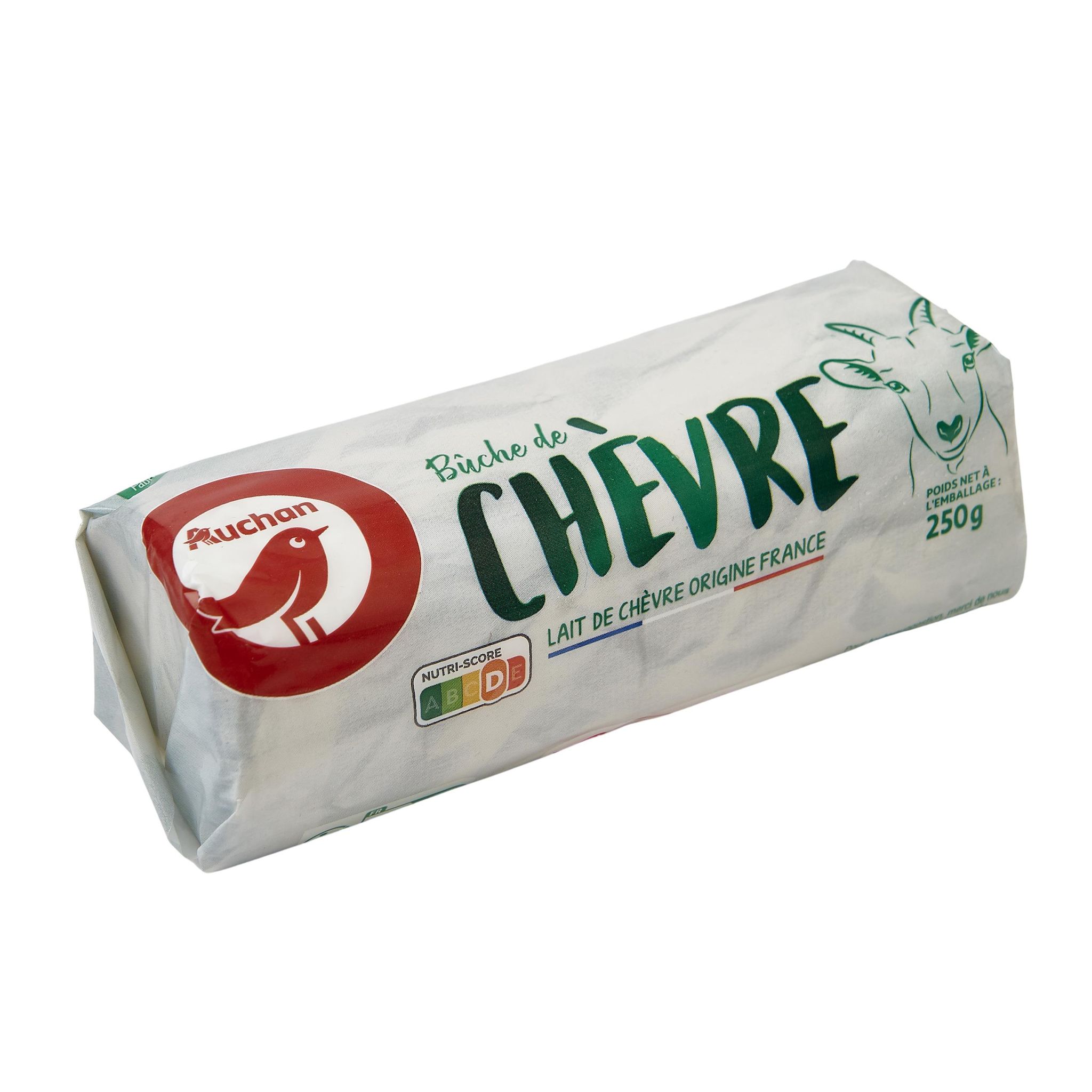 Voir la diapositive 3 : AUCHAN Bûche de chèvre fondante 250g