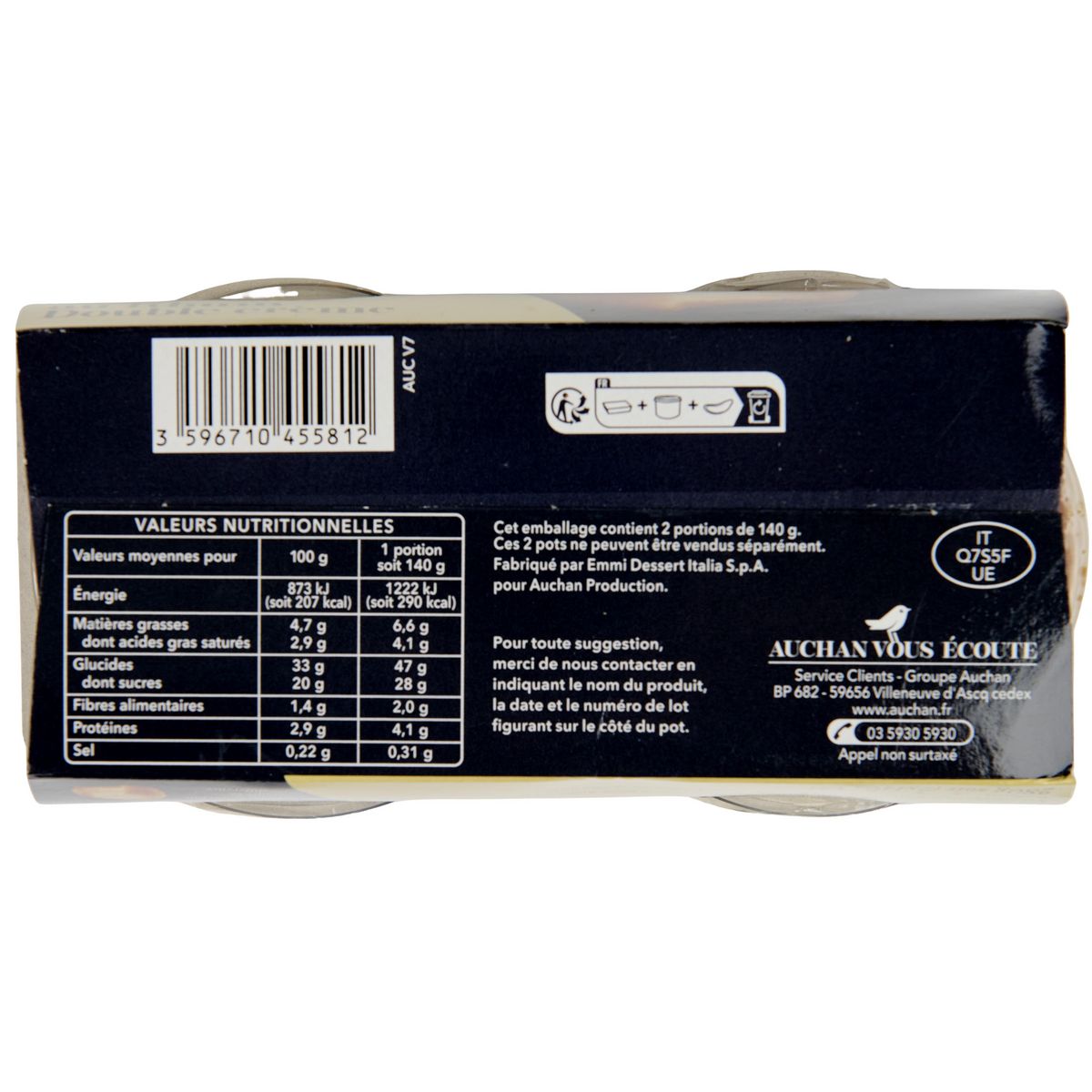 AUCHAN Baba au rhum 2x140g