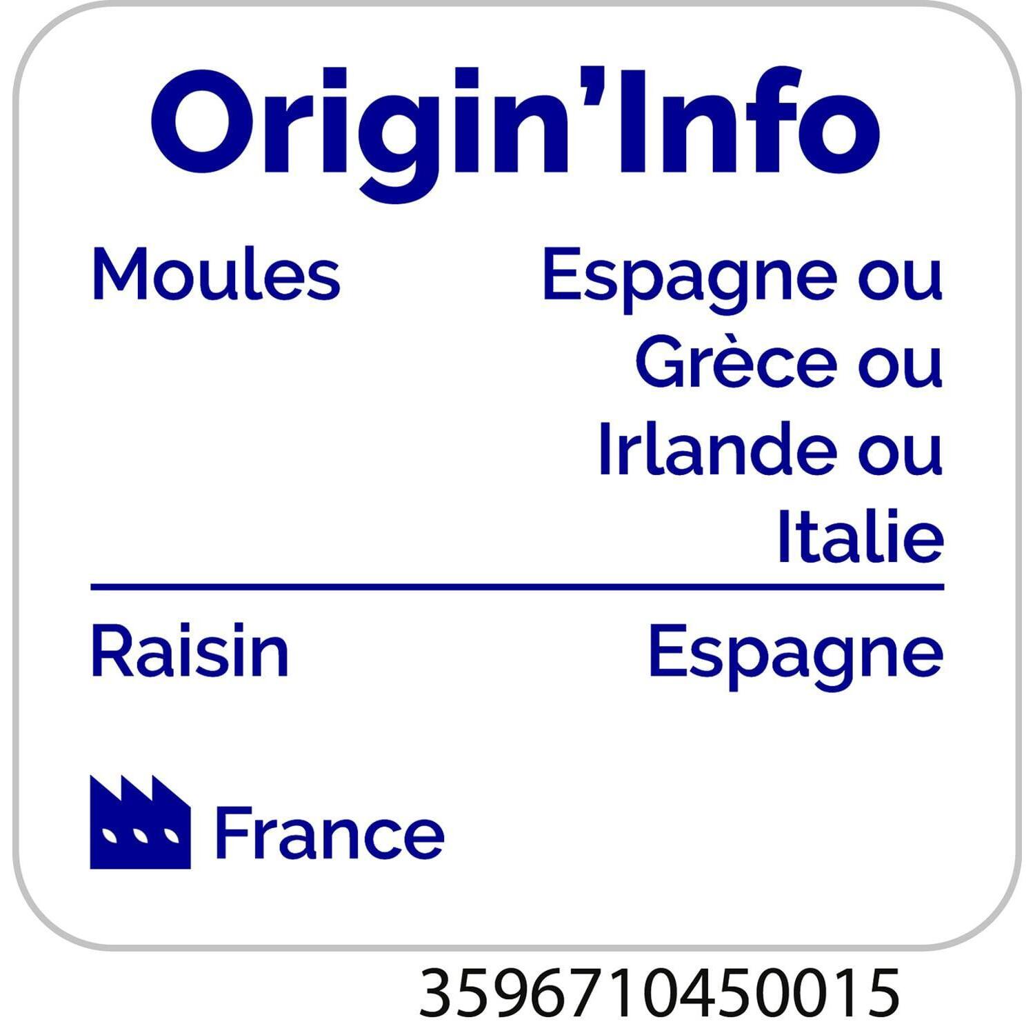 Voir la diapositive 3 : AUCHAN Moules cuisinées à la marinière 1/2 parts 600g