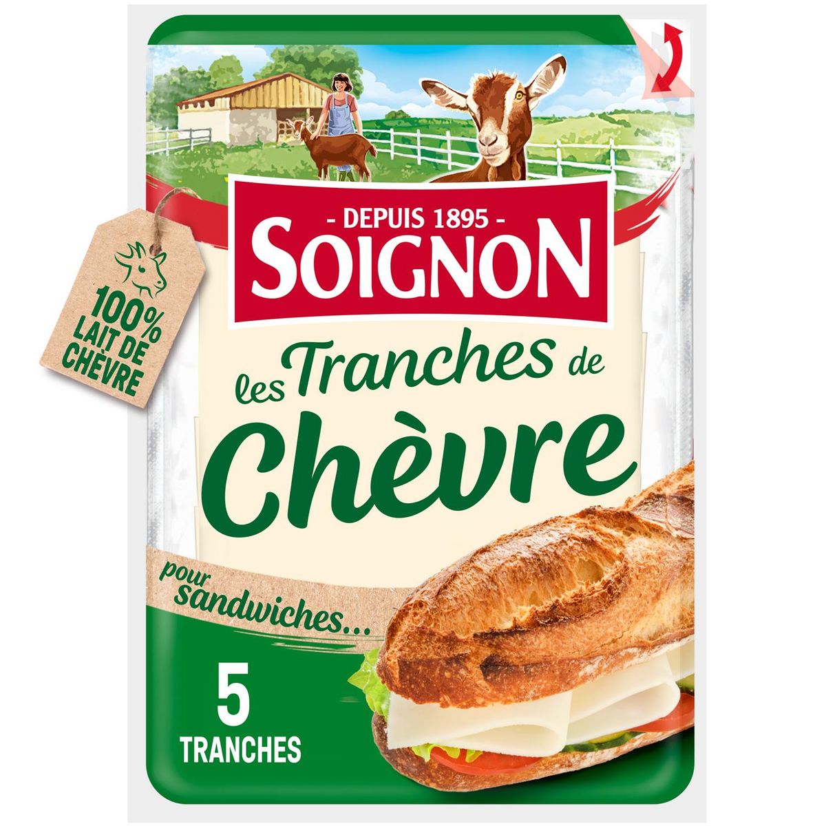 SOIGNON Tranches de chèvre 5 tranches 150g