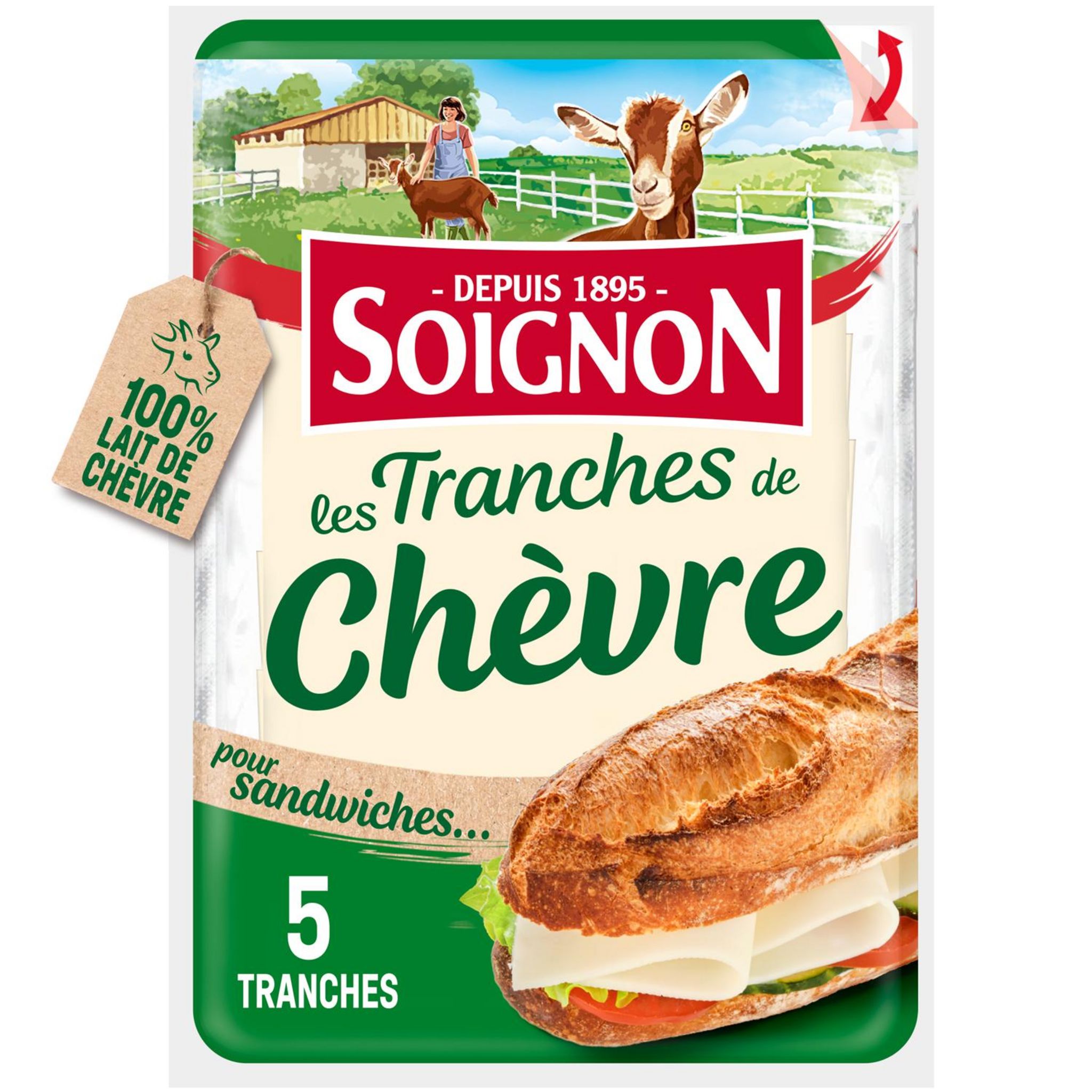 Voir la diapositive 2 : SOIGNON Tranches de chèvre 5 tranches 150g