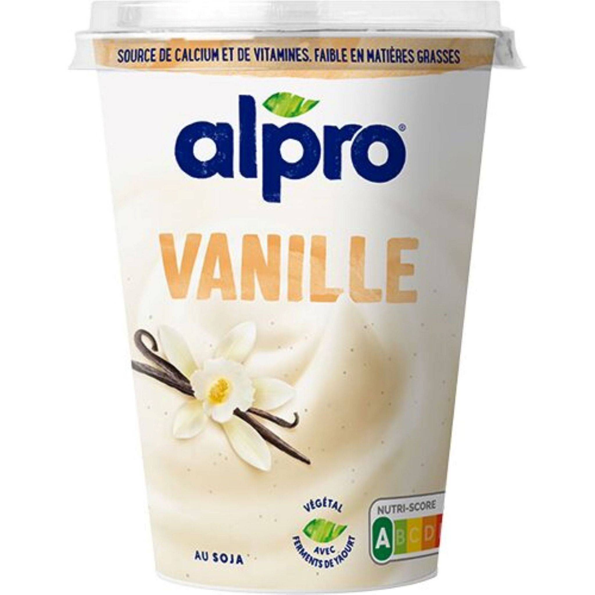 Voir la diapositive 2 : ALPRO Dessert végétal nature au soja & vanille 500g