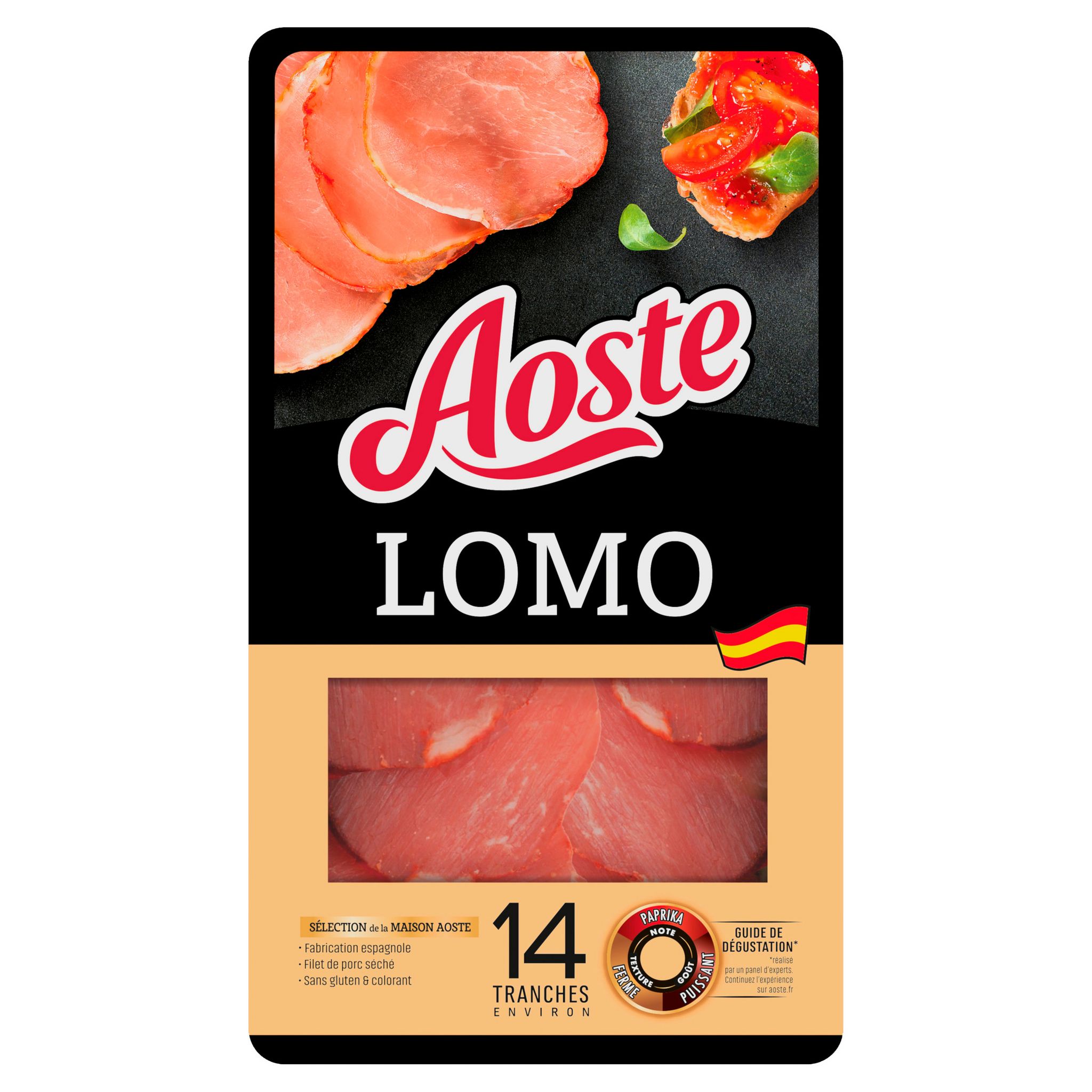 Voir la diapositive 3 : AOSTE Lomo 14 tranches 80g