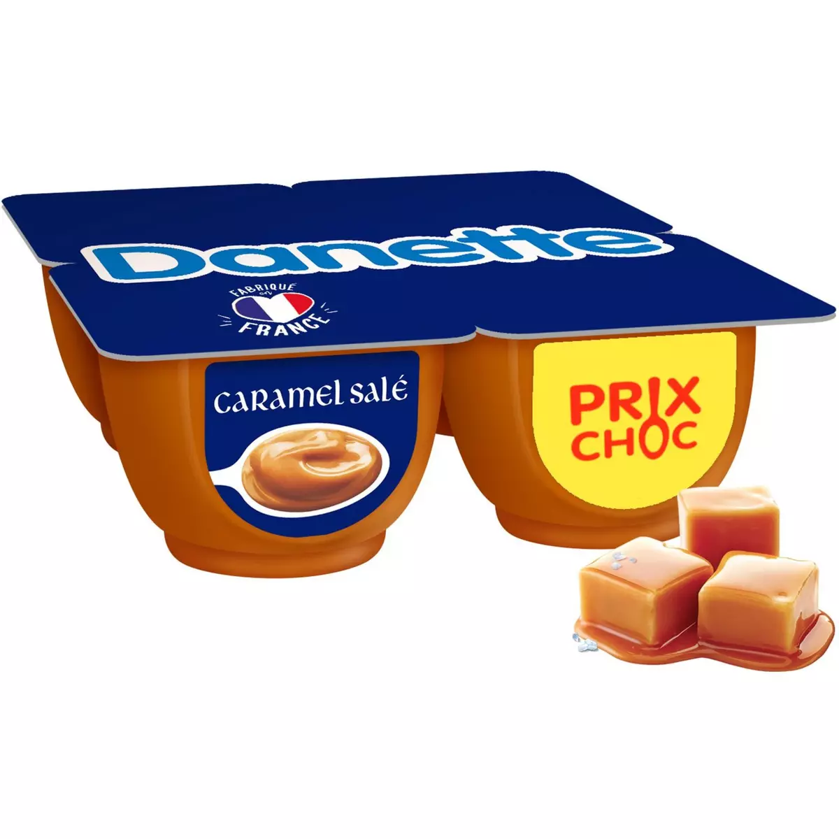DANETTE Crème dessert caramel beurre salé 4x125g
