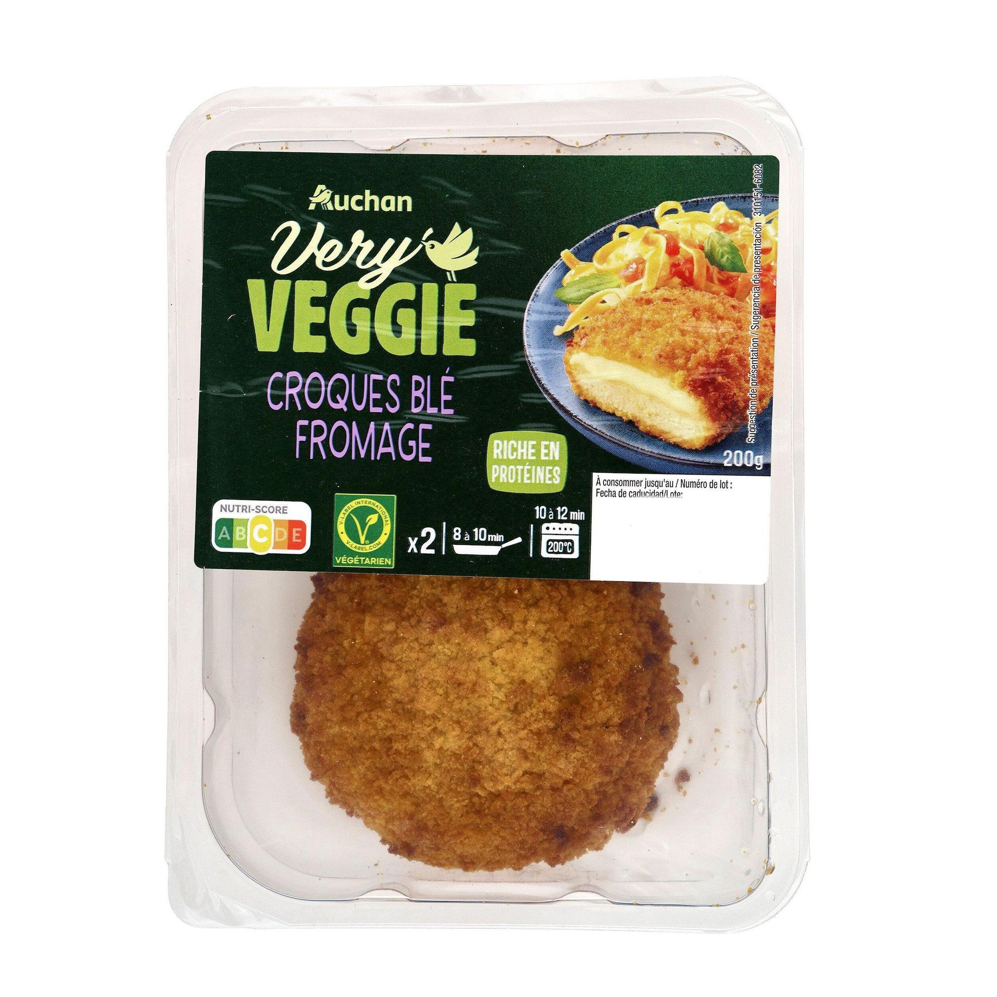 Voir la diapositive 4 : AUCHAN VERY VEGGIE Veggie croques fromage 2 pièces 200g