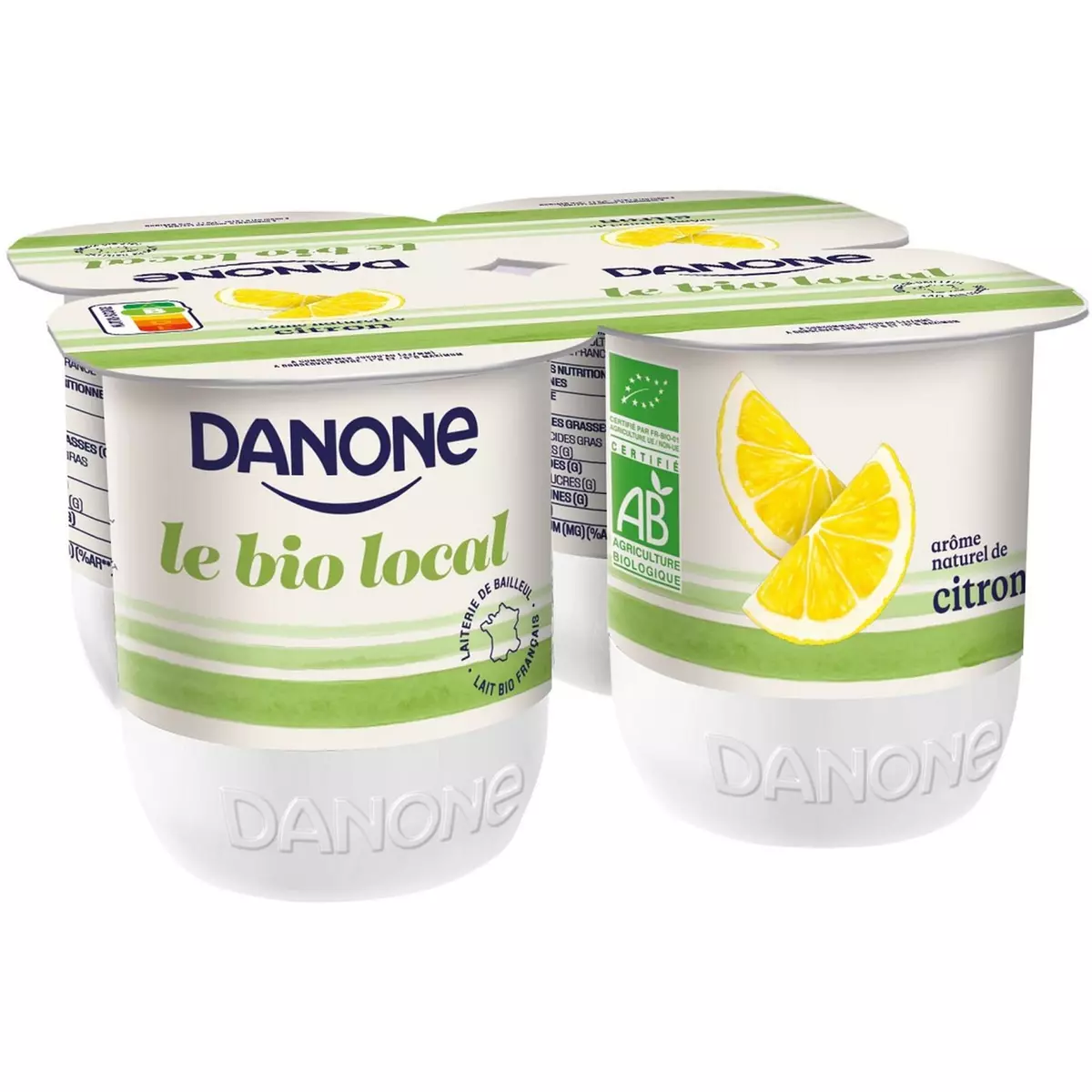 DANONE Danone Le Bio Local Yaourt saveur citron 4x125g