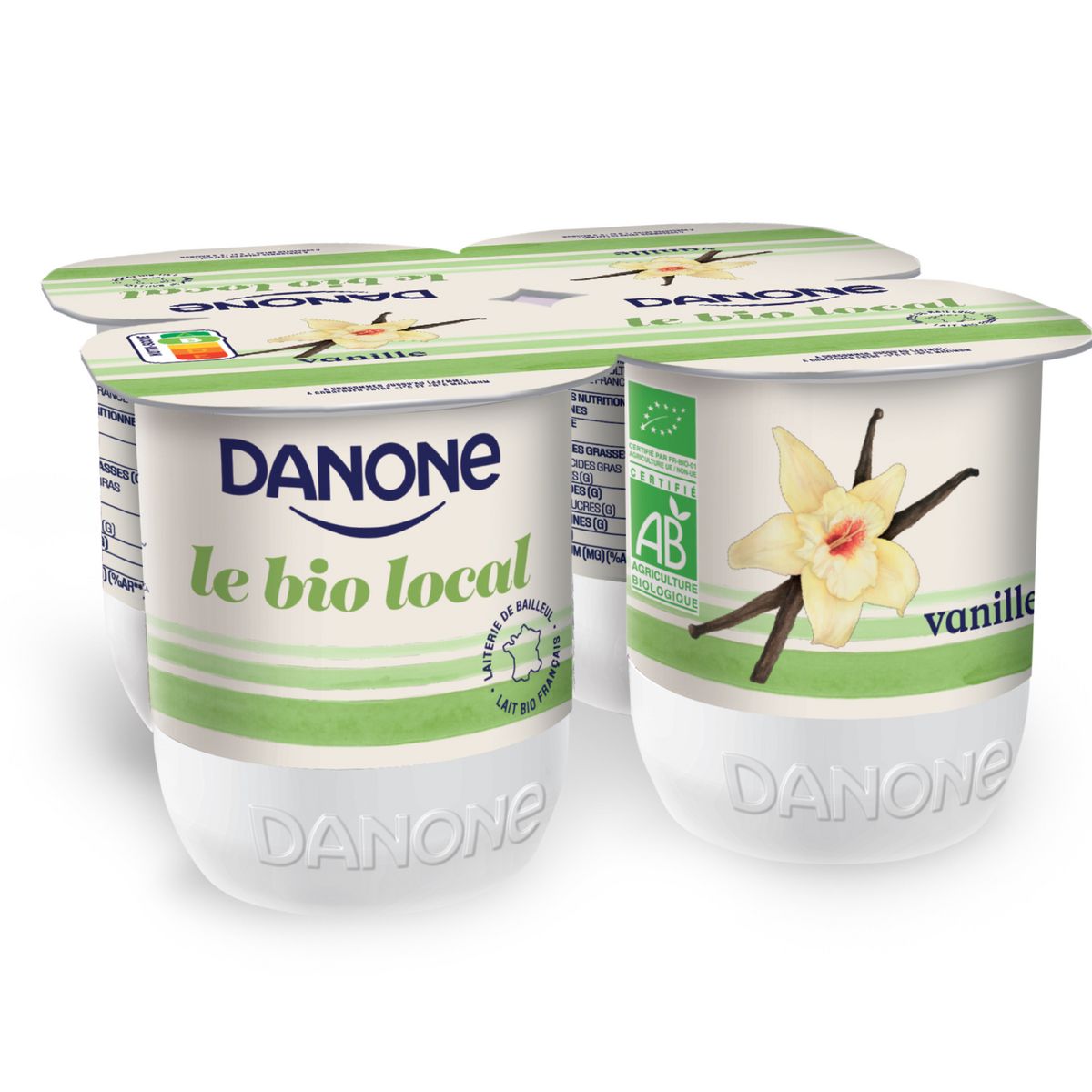 DANONE Le Bio Local Yaourt vanille 4x125g