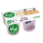 VRAI Yaourt brassé au lait de chèvre aux myrtilles bio 2x115g